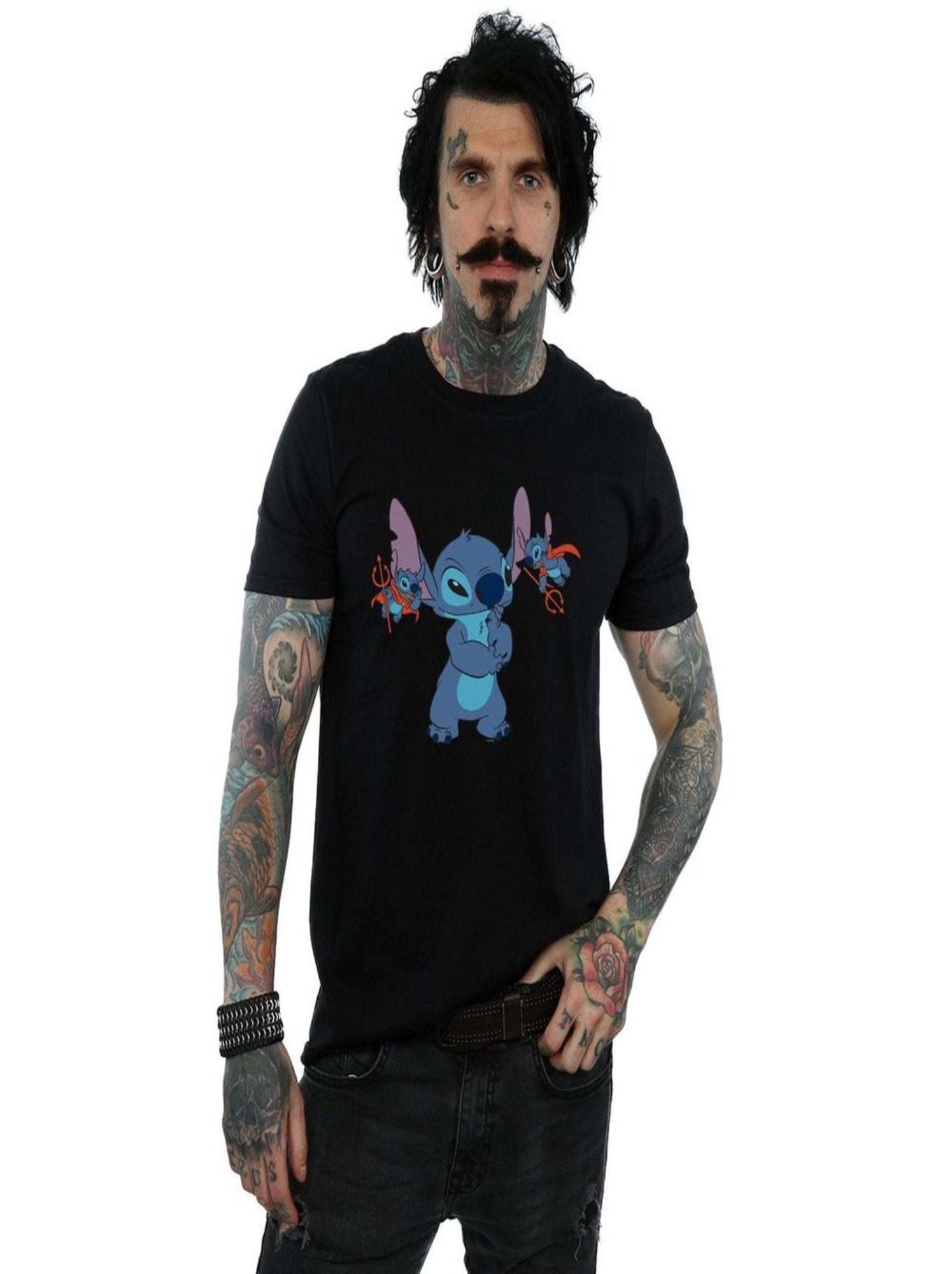 Disney - T-shirt motif Lilo et Stitch LITTLE DEVILS - Noir