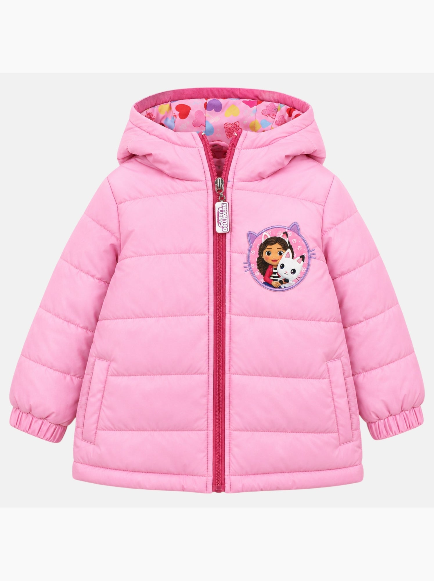 Disney - Veste doudoune fille imprimée avec capuche - Rose