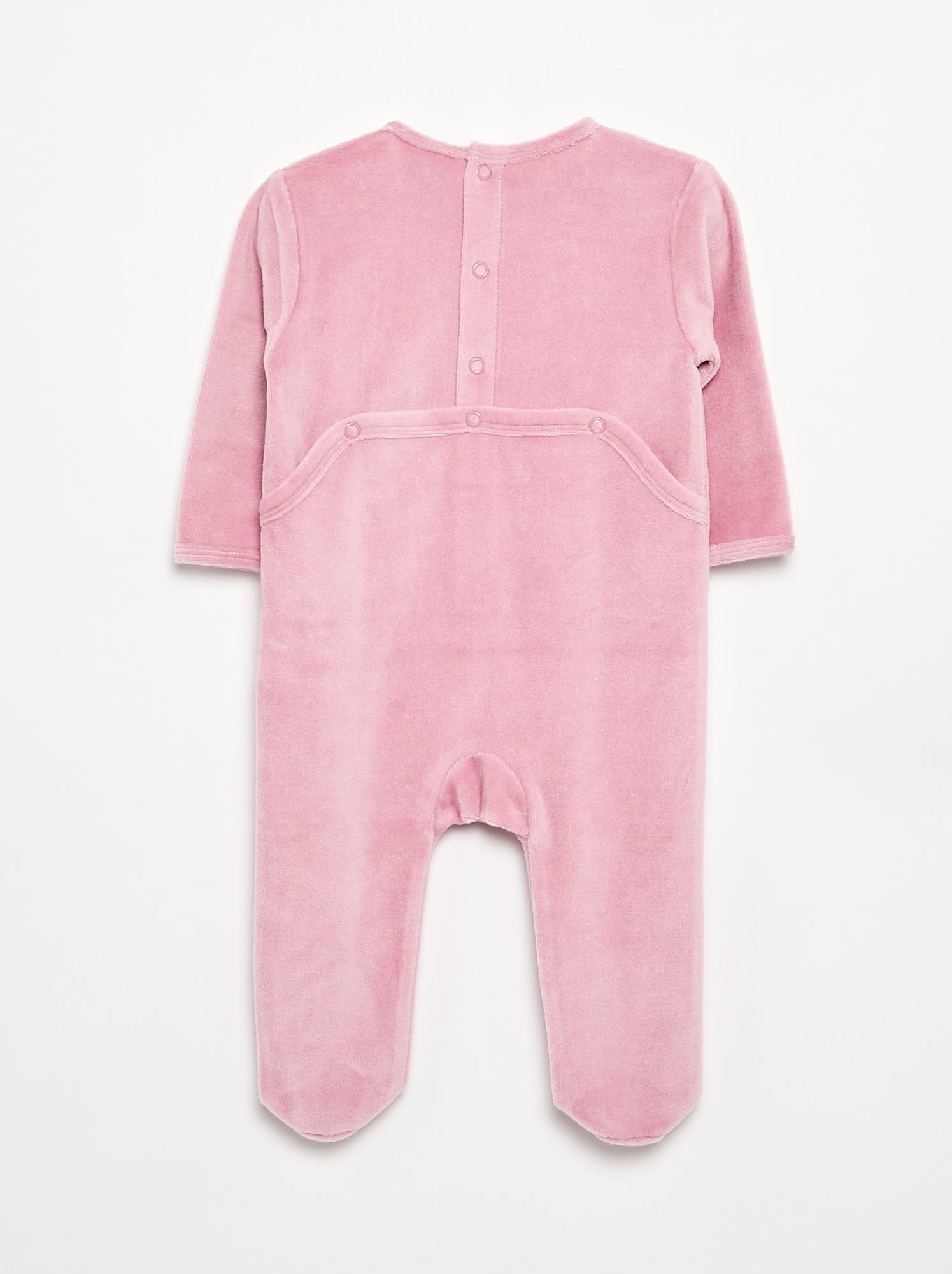 Dors bien en velours avec pieds - Rose (FXE67_3)