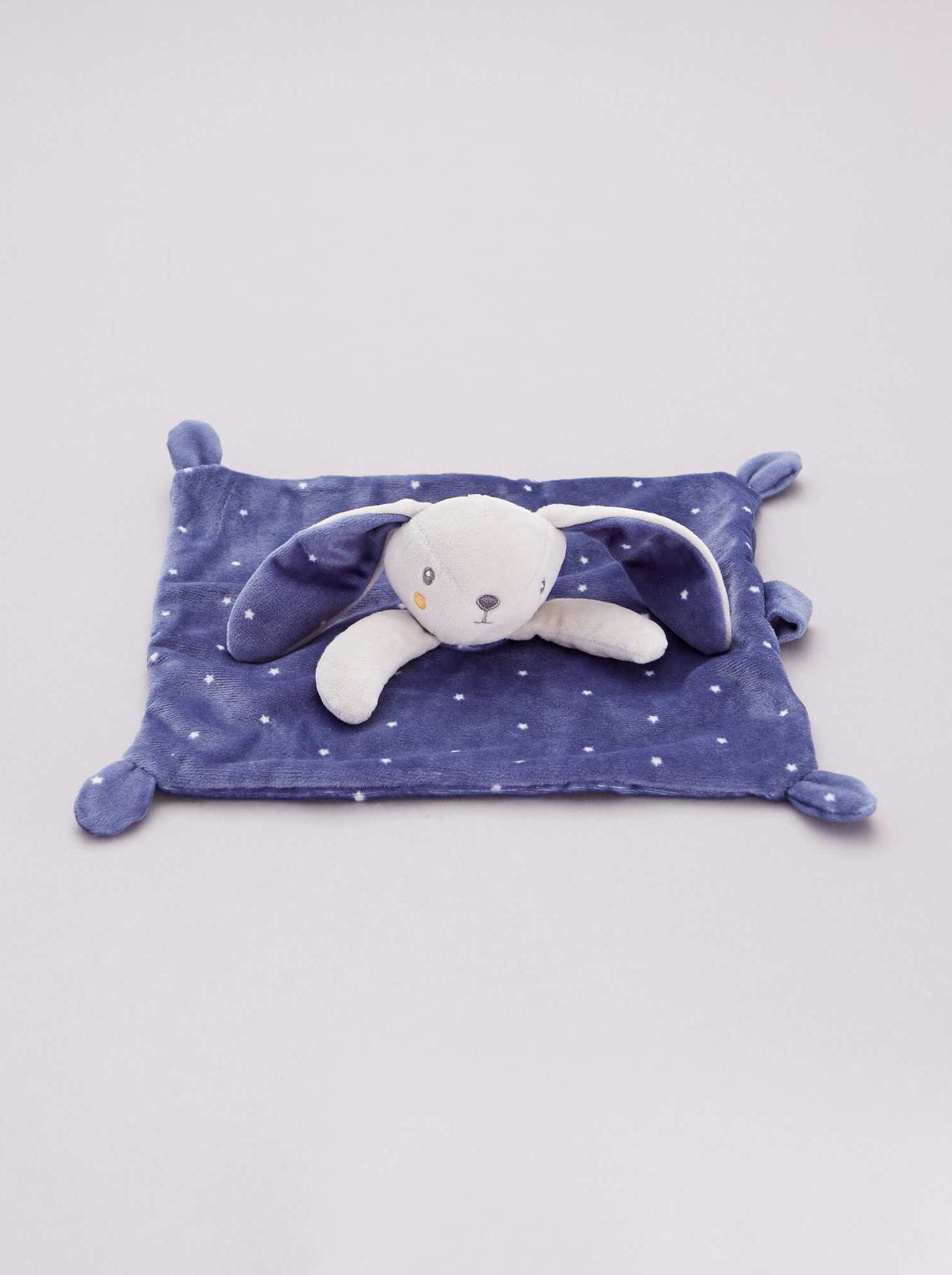 Doudou velours - bleu