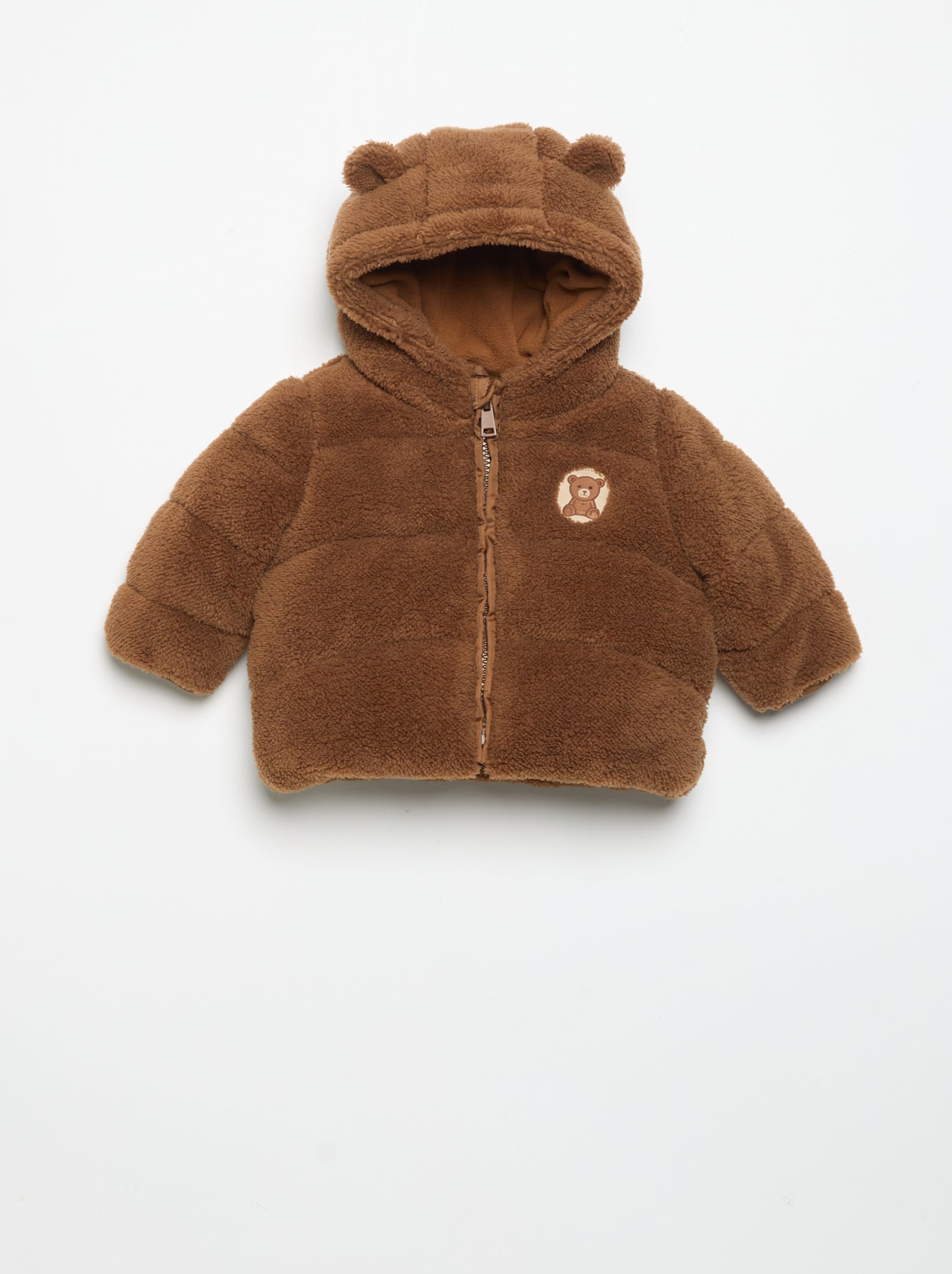 Doudoune à capuche avec oreilles - Marron