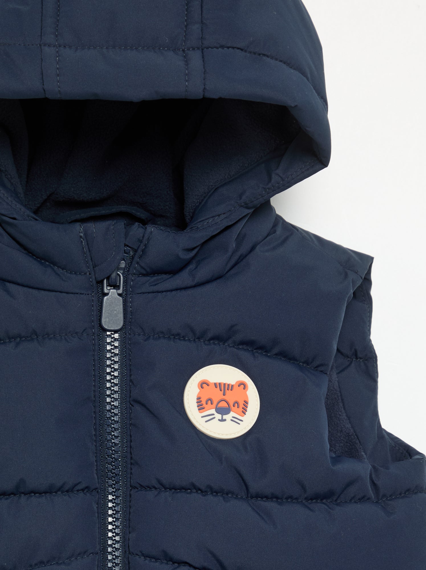 Doudoune à capuche matelassée sans manches - Bleu