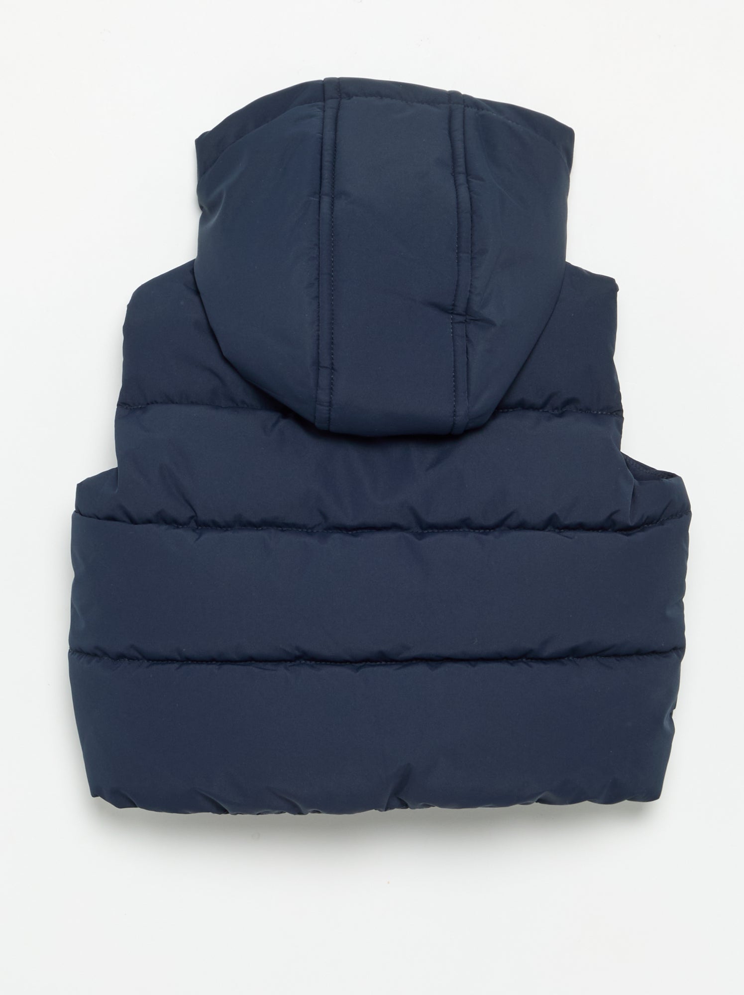 Doudoune à capuche matelassée sans manches - Bleu