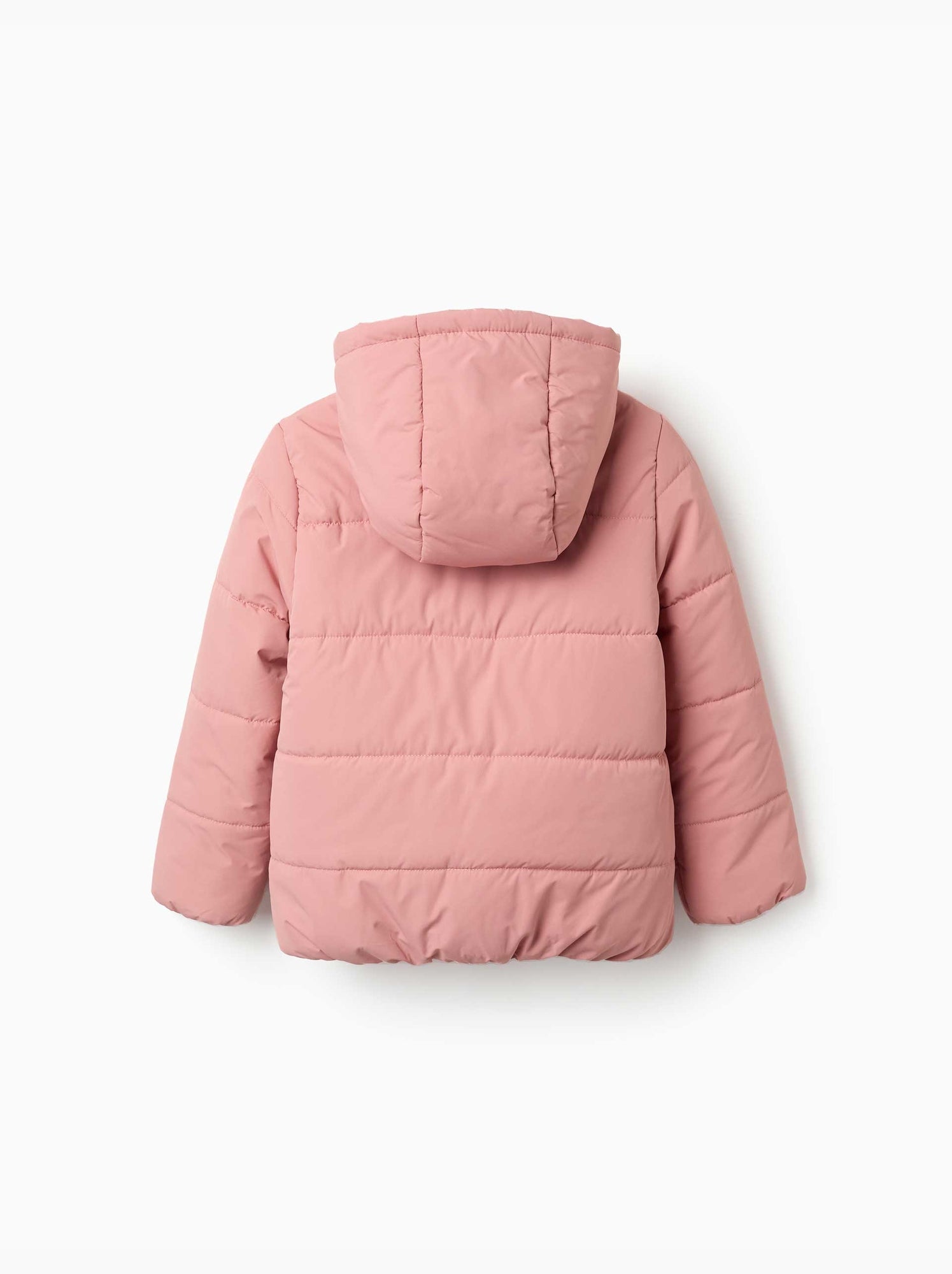 Doudoune avec capuche et doublure en polaire - Rose
