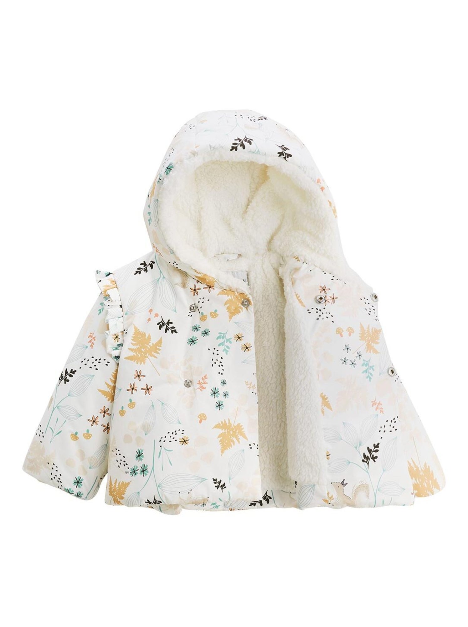 Doudoune bébé imperméable doublée sherpa avec capuche bloom - Ecru
