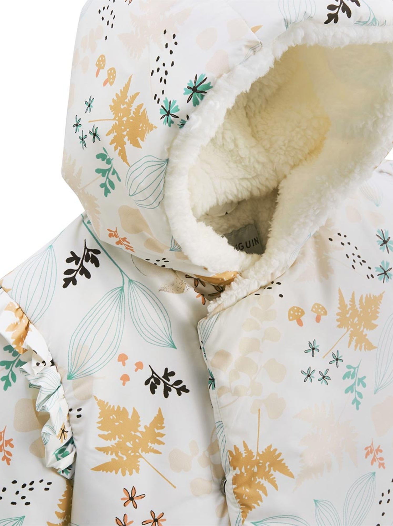 Doudoune bébé imperméable doublée sherpa avec capuche bloom - Ecru