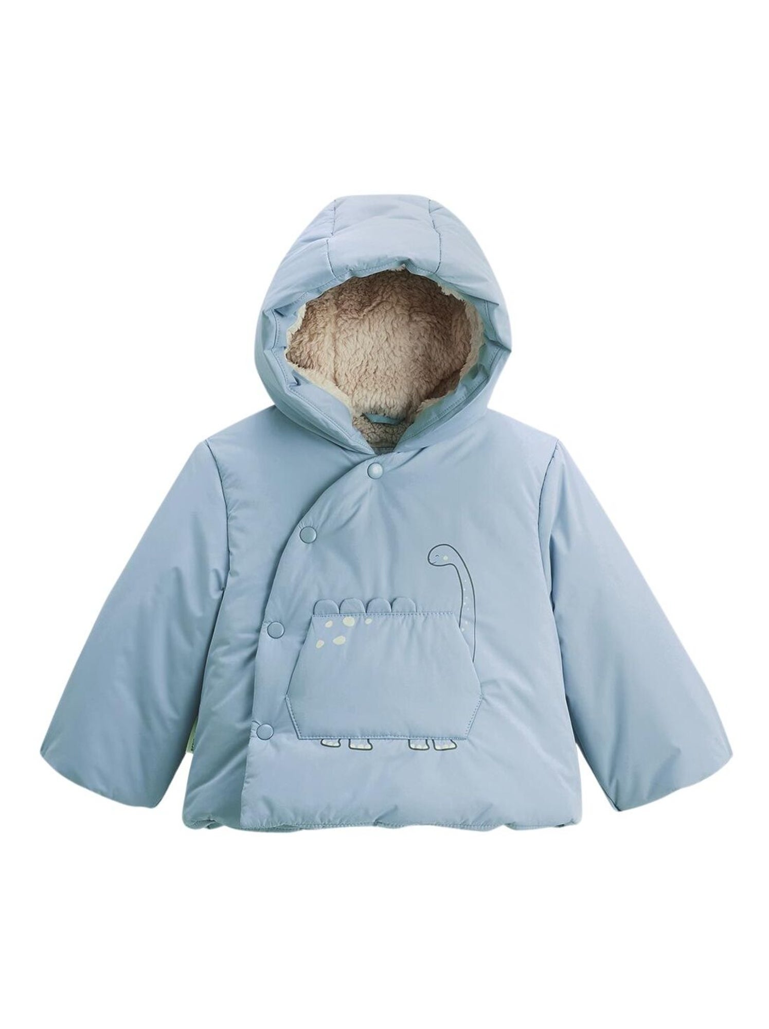 Doudoune bébé imperméable doublée sherpa avec capuche nino - Bleu