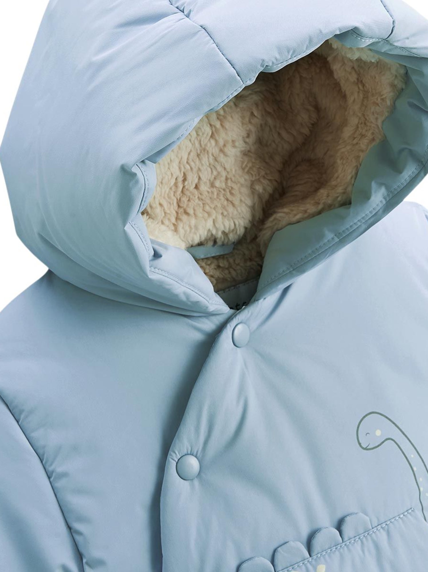 Doudoune bébé imperméable doublée sherpa avec capuche nino - Bleu
