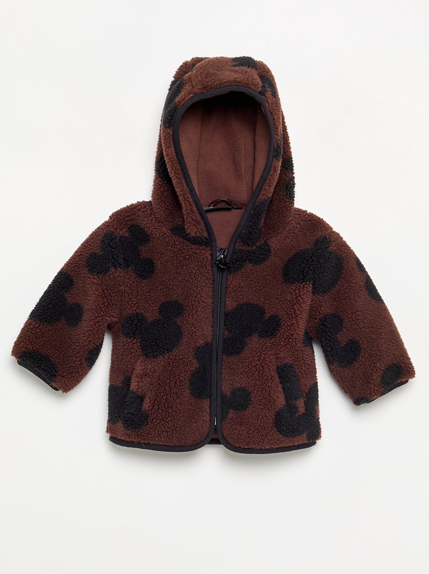 Doudoune 'Disney' 'Mickey' effet moutonné - Marron