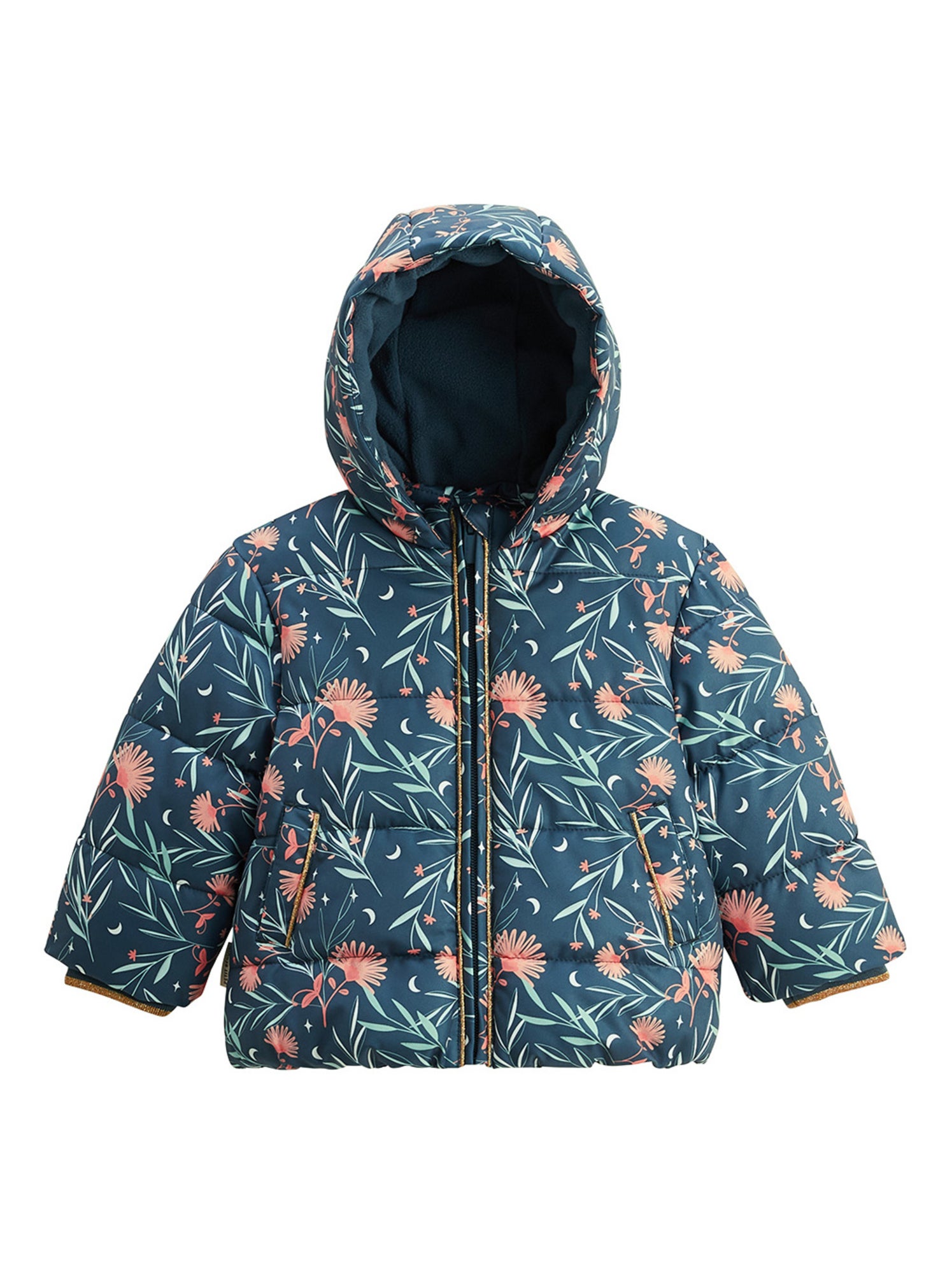 Doudoune enfant imperméable doublée polaire avec capuche dina - Bleu
