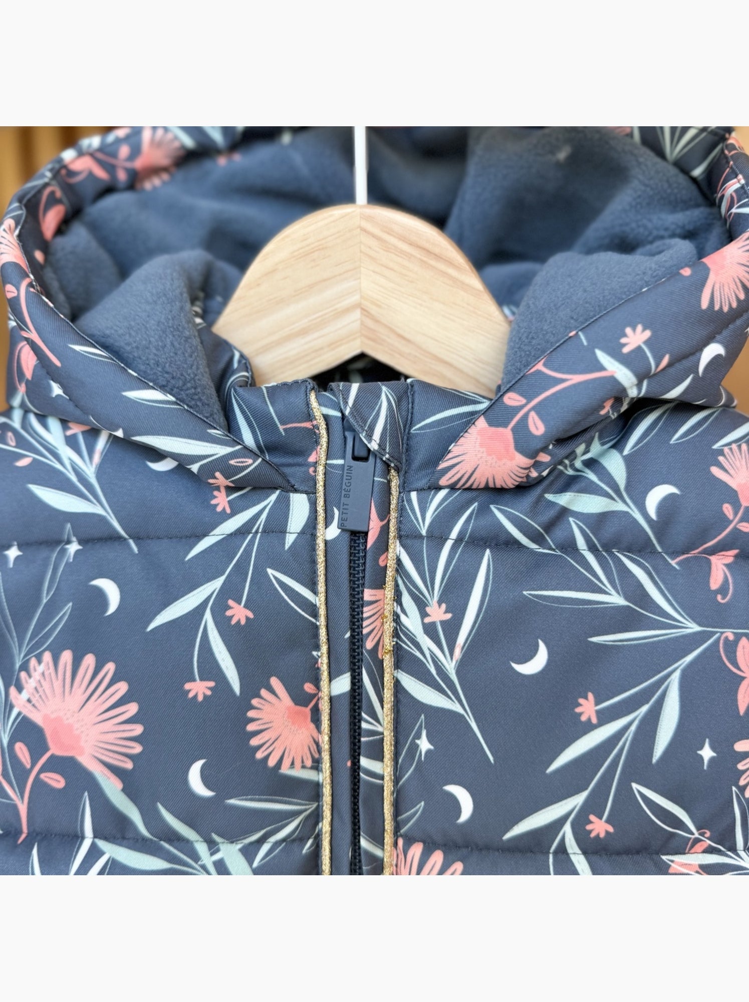 Doudoune enfant imperméable doublée polaire avec capuche dina - Bleu