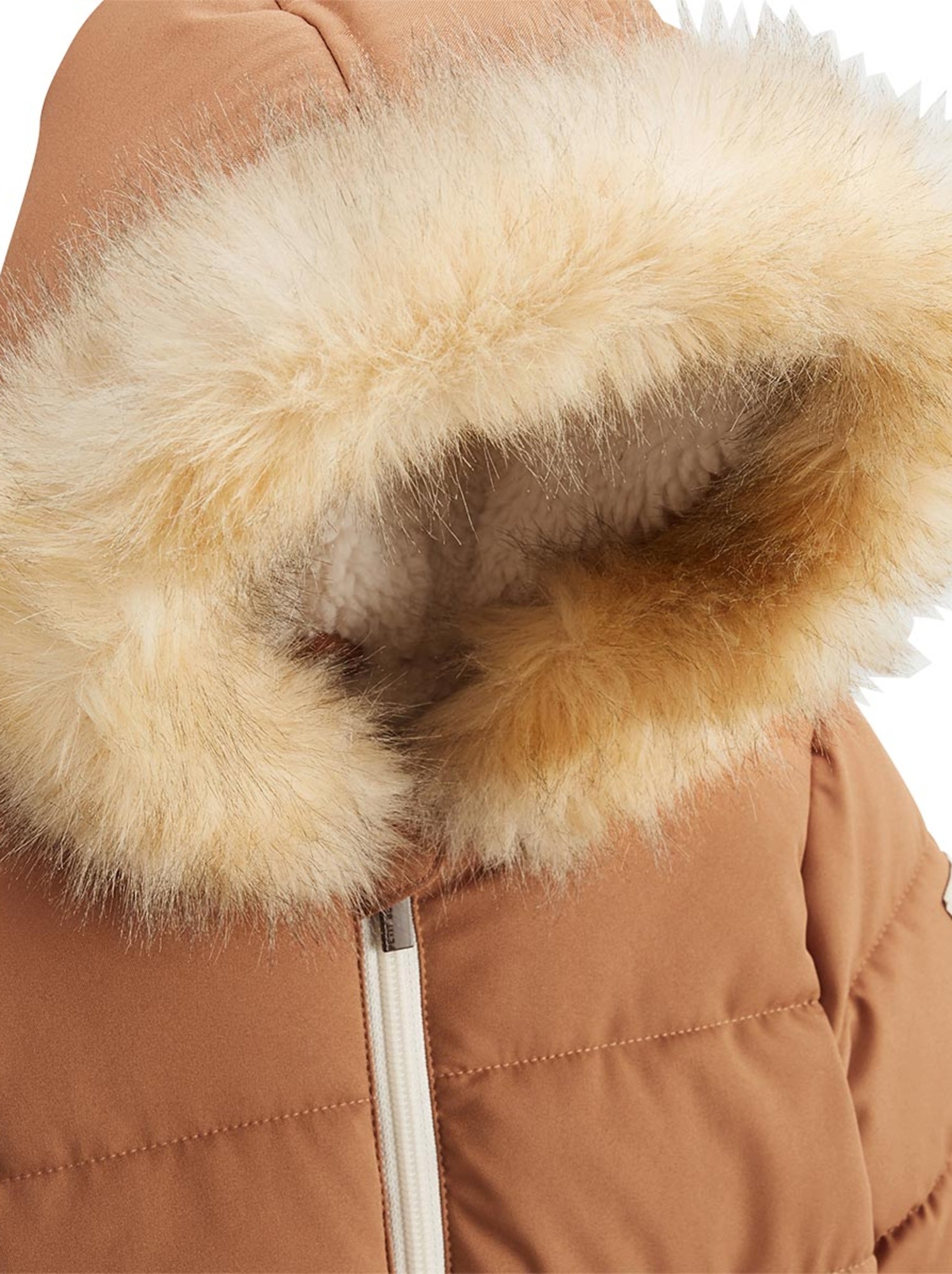 Doudoune enfant imperméable doublée sherpa avec capuche chincha - Camel