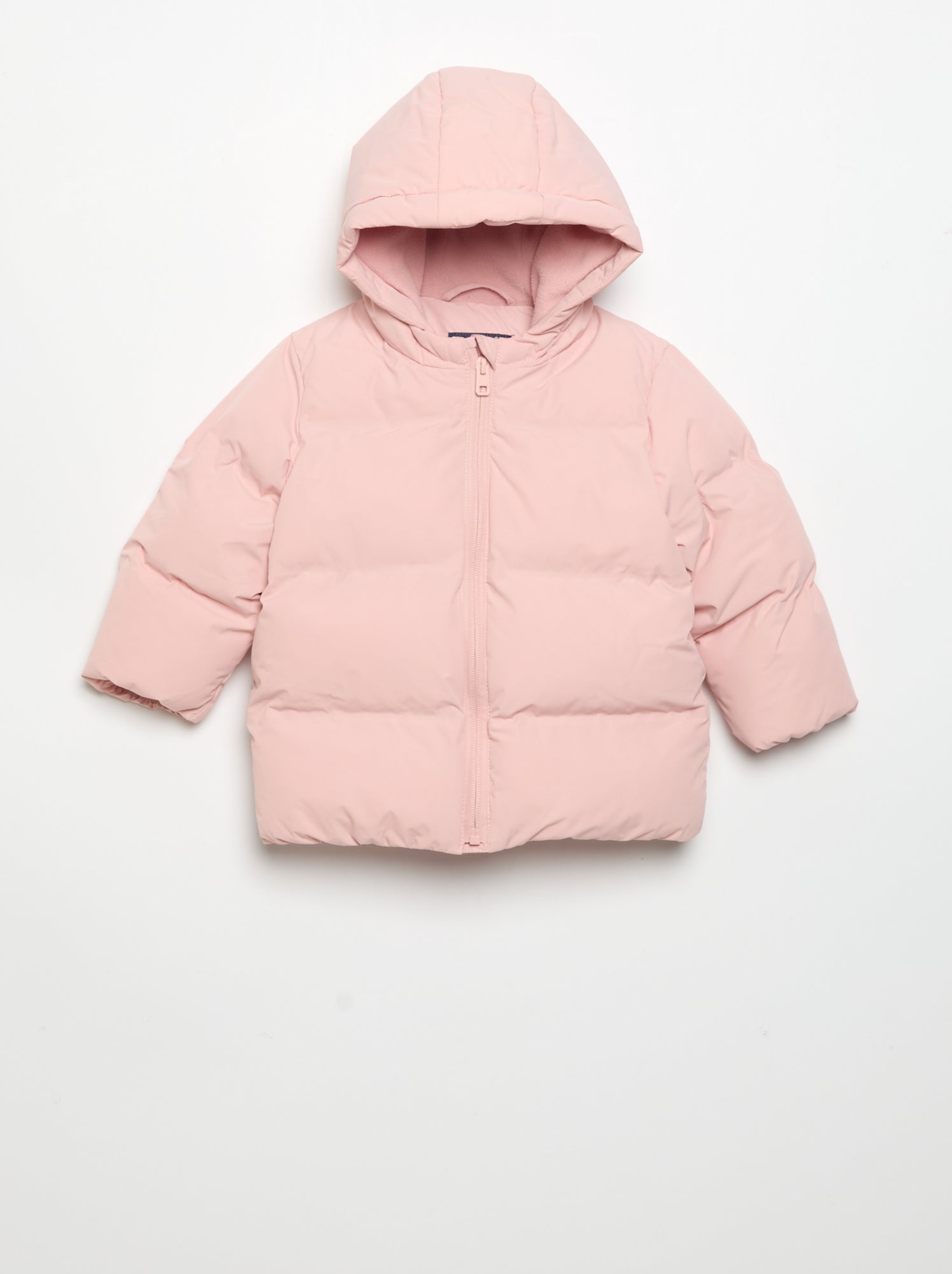 Doudoune imprimée matelassée à capuche - Rose