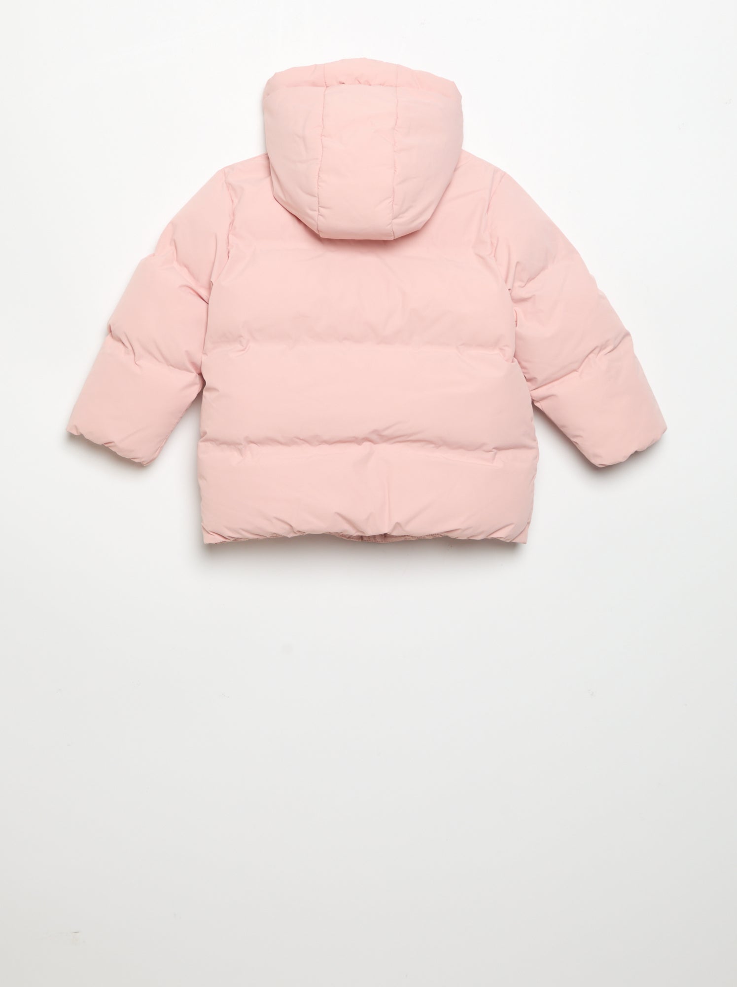 Doudoune imprimée matelassée à capuche - Rose