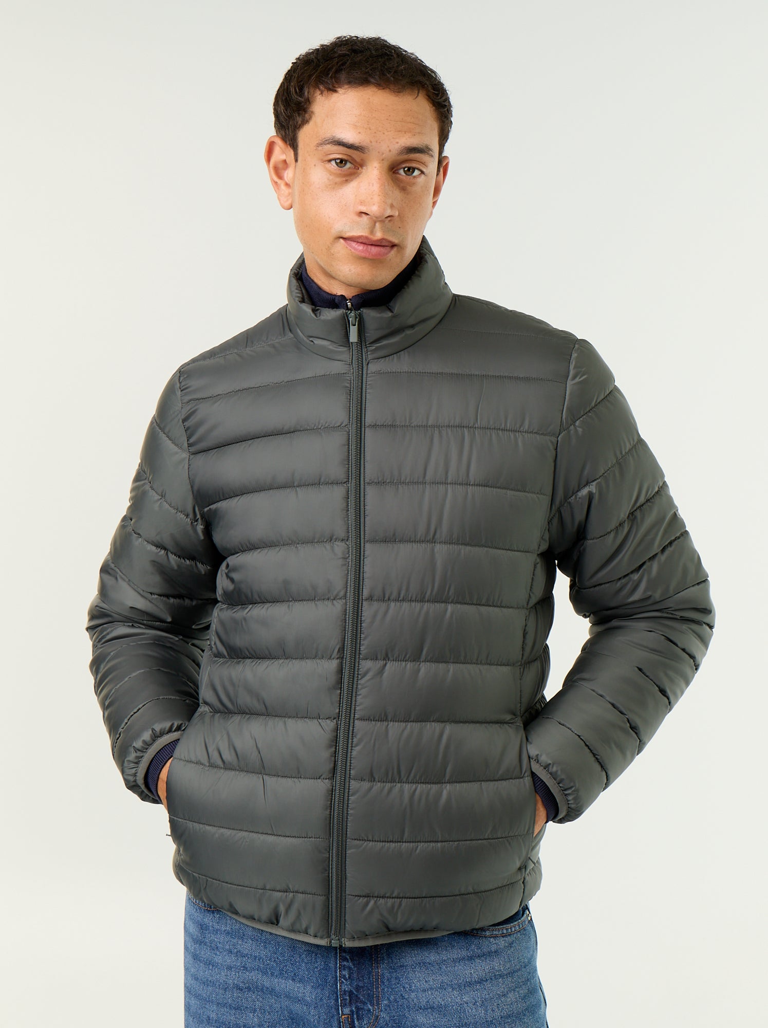 Doudoune légère avec ouverture zippée - Kaki
