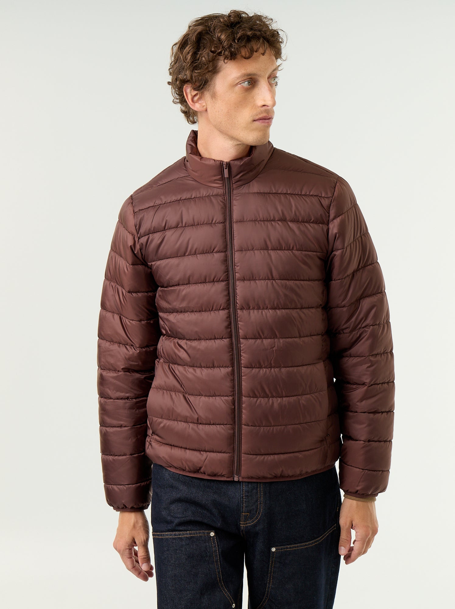 Doudoune légère avec ouverture zippée - Marron