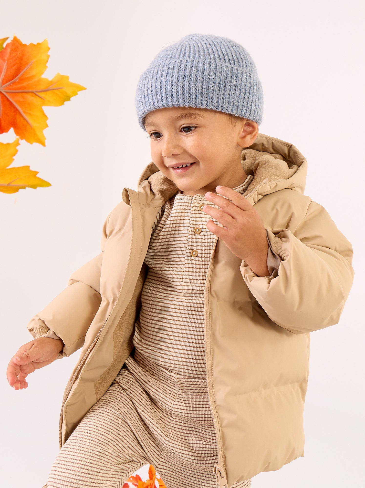 Doudoune matelassée à capuche - Beige