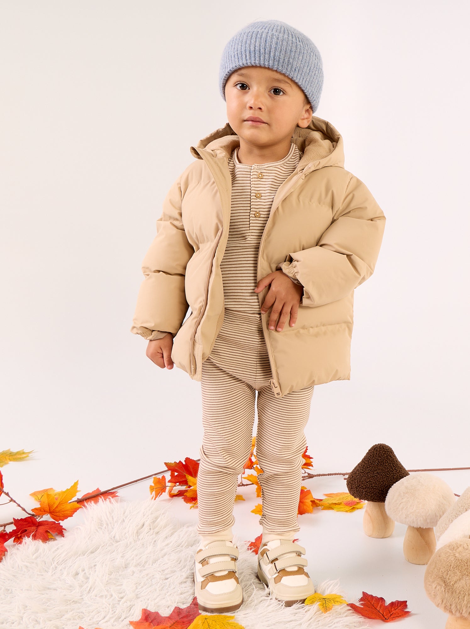 Doudoune matelassée à capuche - Beige