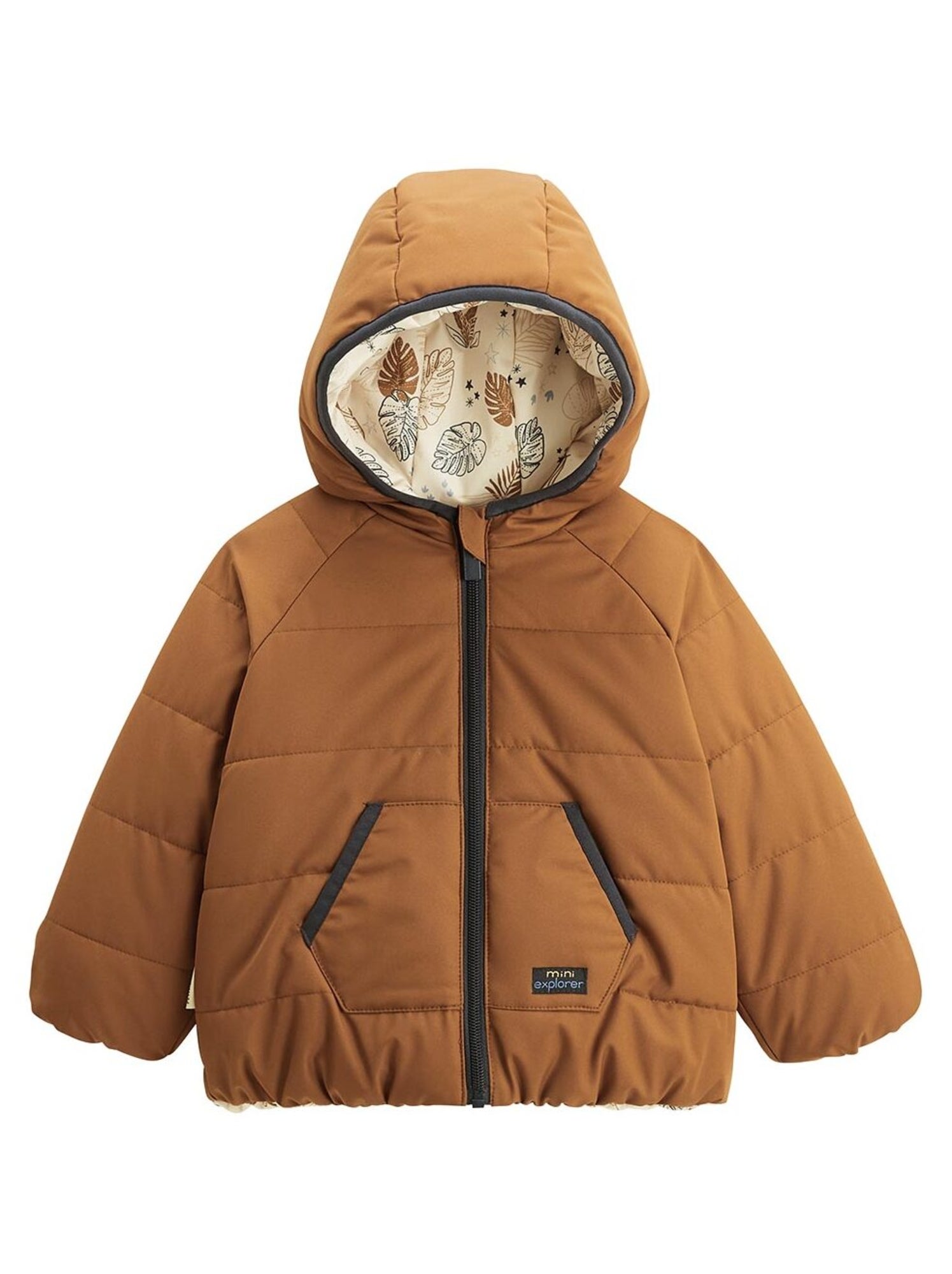 Doudoune réversible enfant imperméable avec capuche constellation - Camel