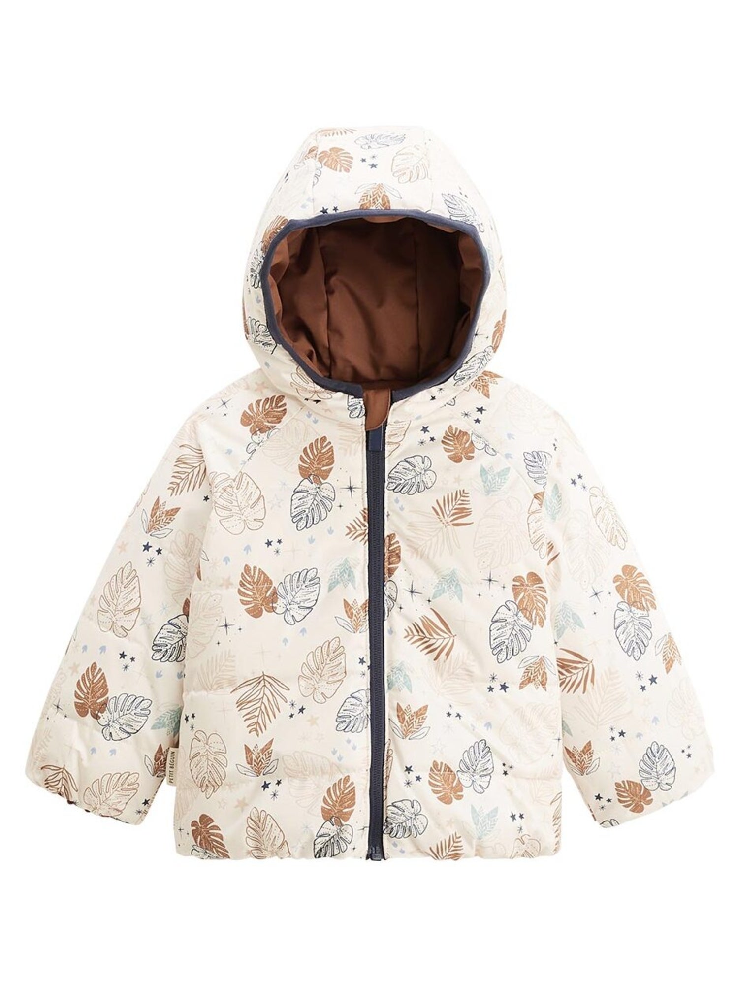 Doudoune réversible enfant imperméable avec capuche constellation - Camel