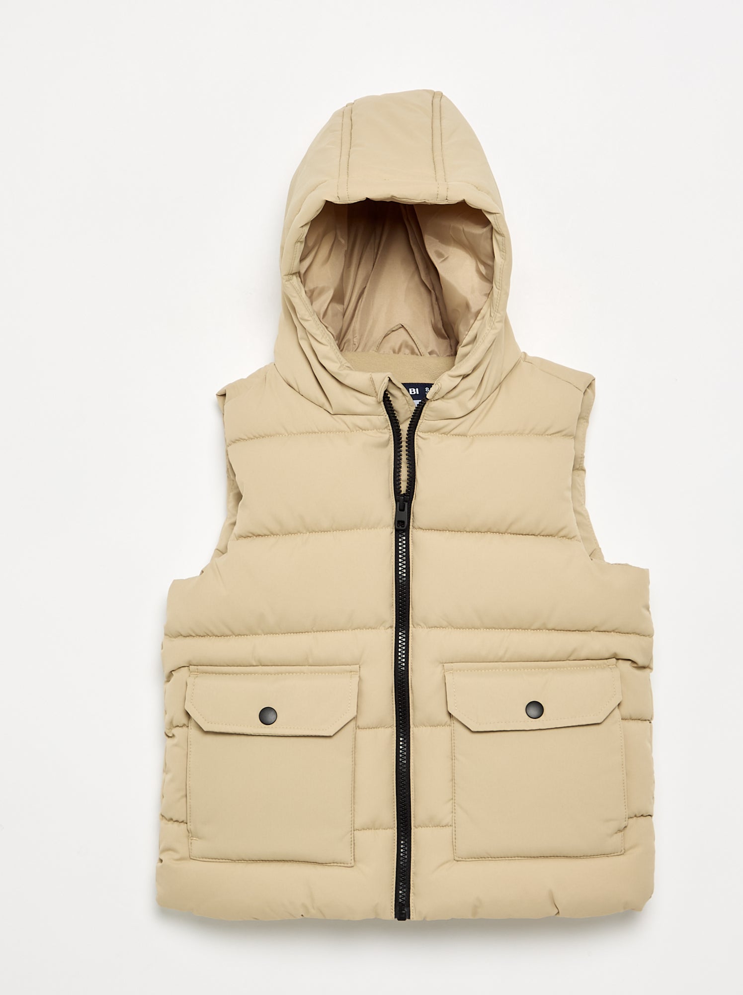Doudoune sans manches à capuche - Beige