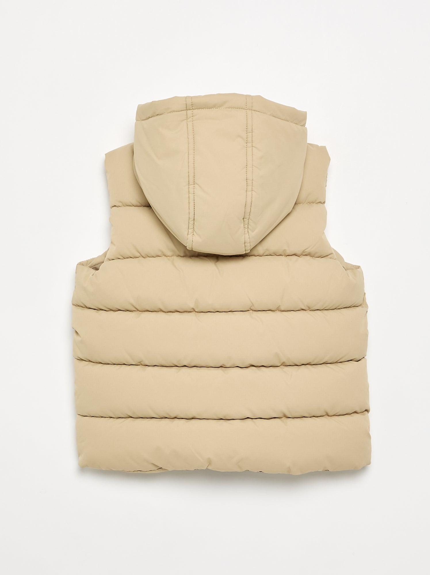 Doudoune sans manches à capuche - Beige