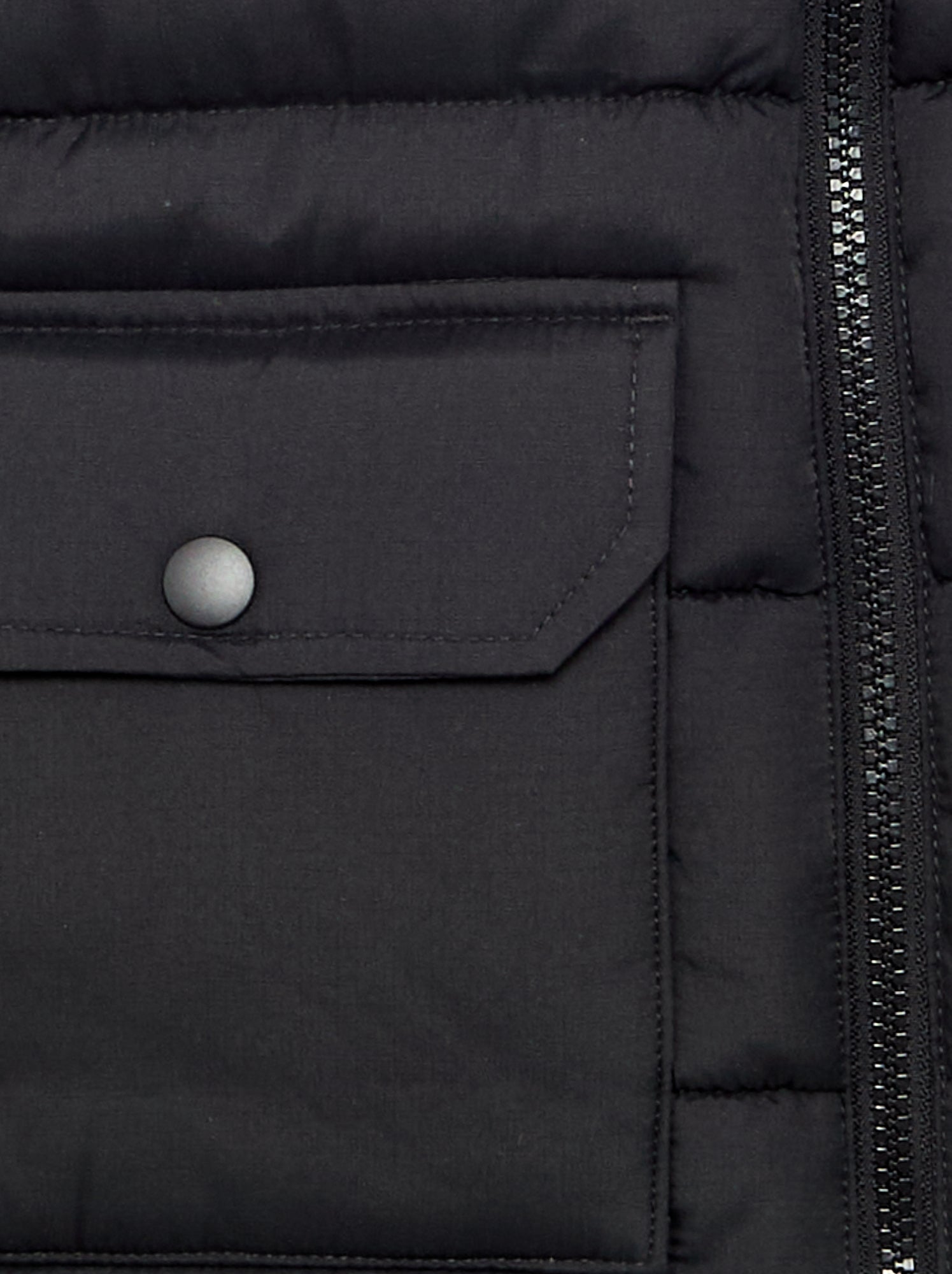 Doudoune sans manches à capuche - Noir