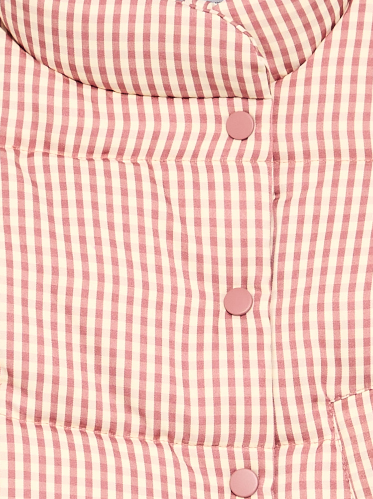 Doudoune vichy doublée polaire - Rouge