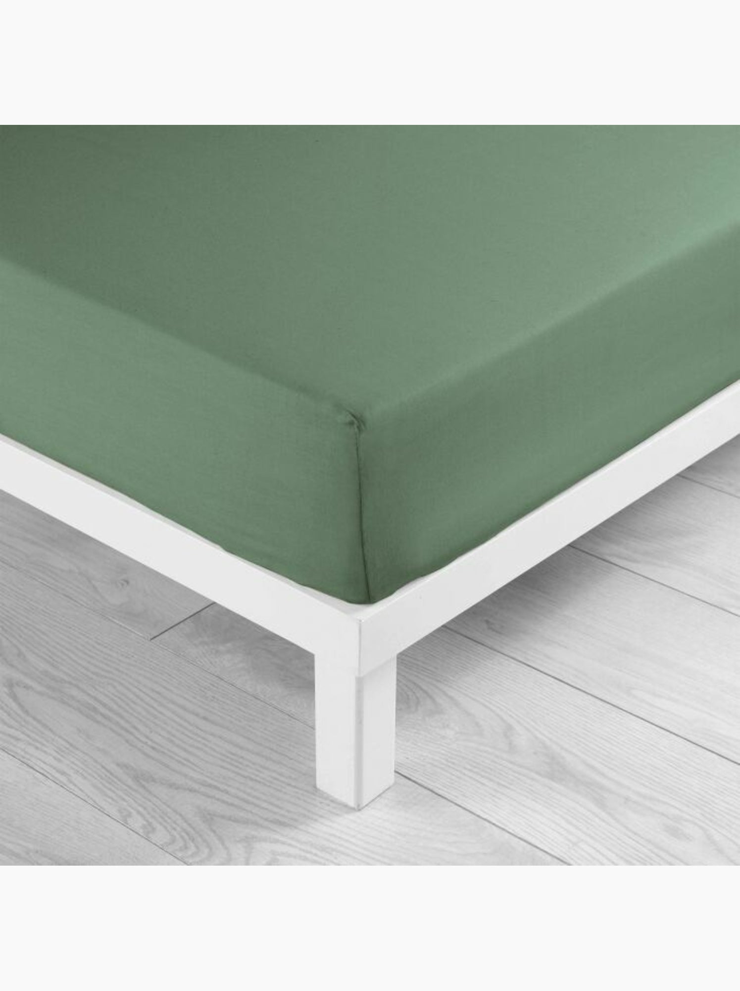 Drap housse 1 personne coton 57 fils lina - Vert cèdre