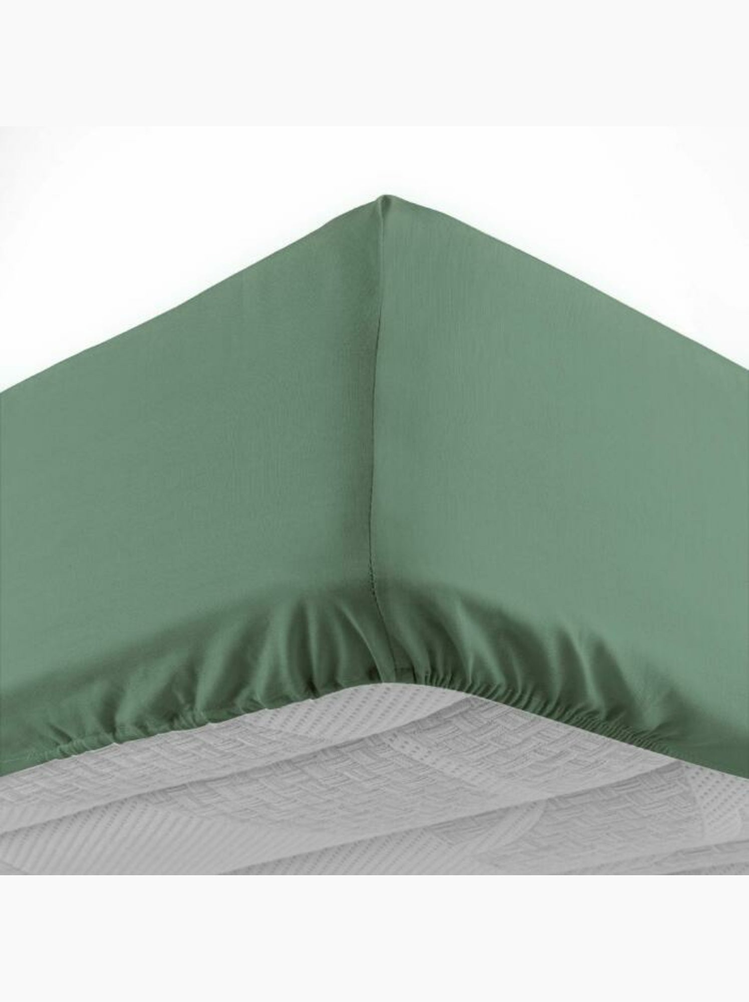 Drap housse 1 personne coton 57 fils lina - Vert cèdre
