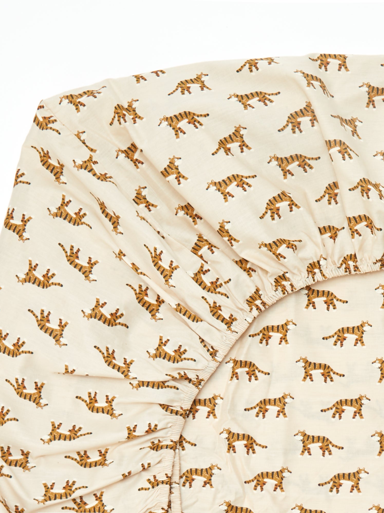 Drap housse 1 personnes 90 x 190 en coton - Beige