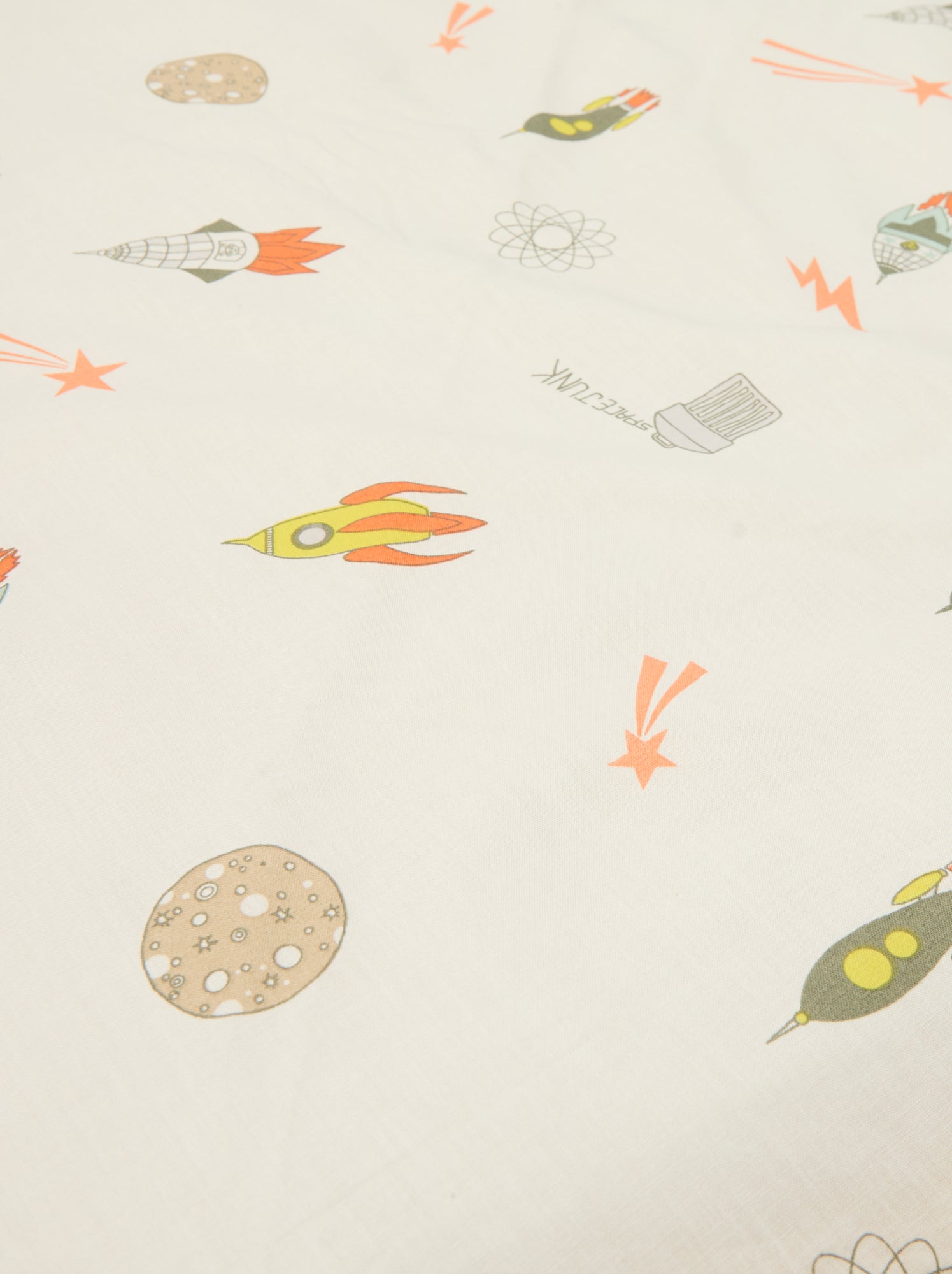 Drap housse 1 personnes 90 x 190 en coton - Beige imprimé