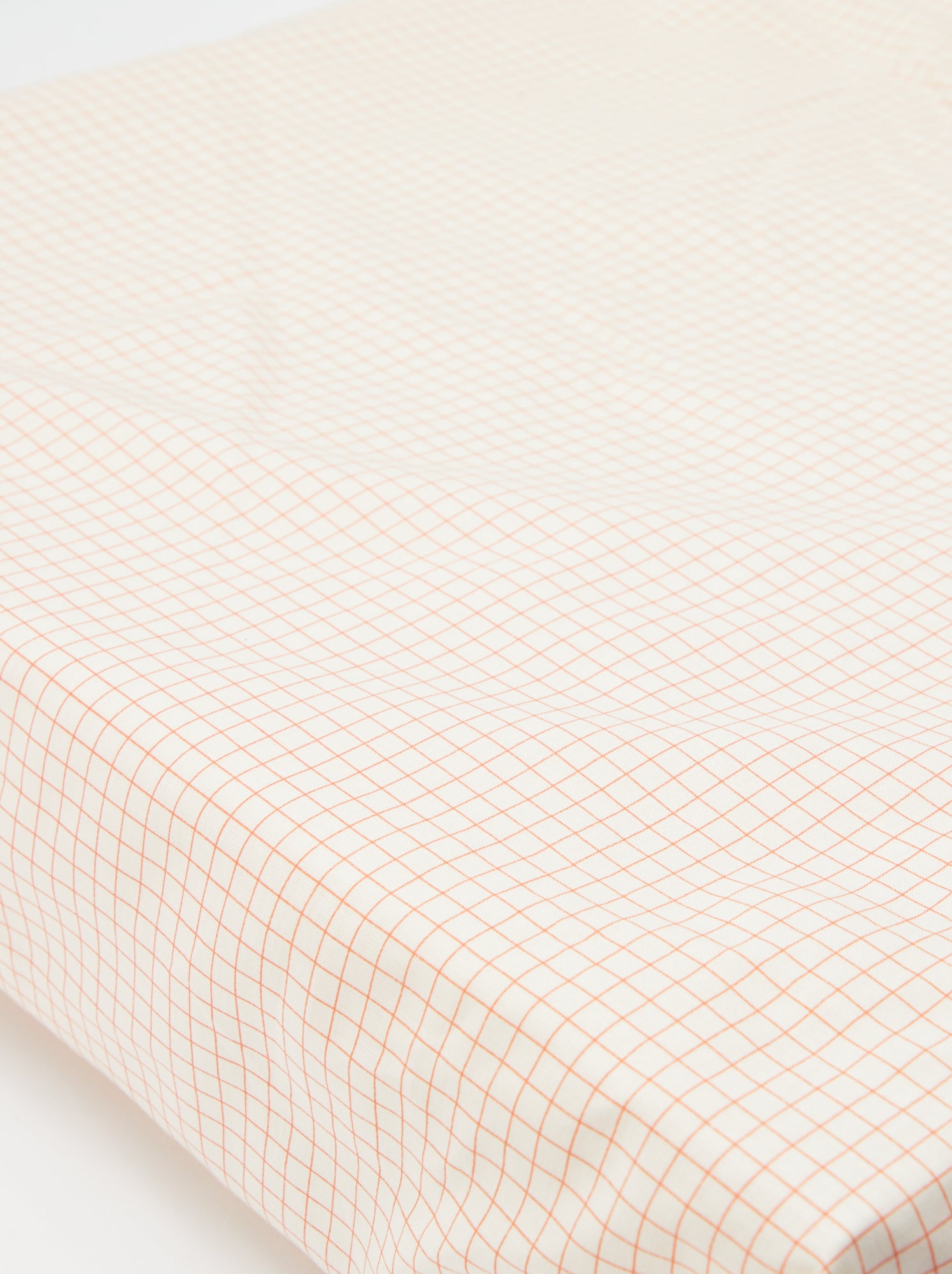 Drap housse 1 personnes 90 x 190 en coton - Blanc/orange