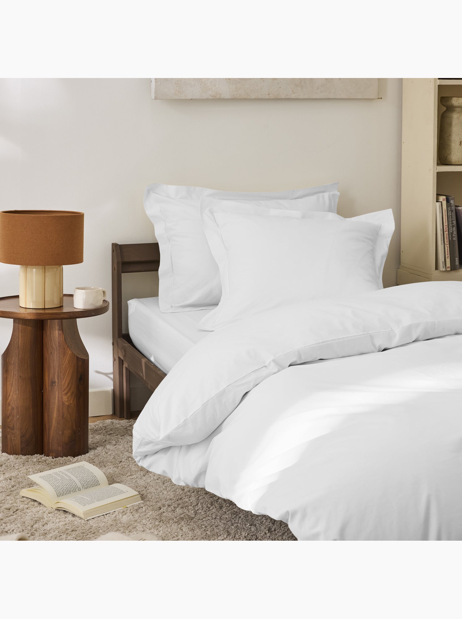Drap housse – 100% coton 57 fils/cm² - Blanc