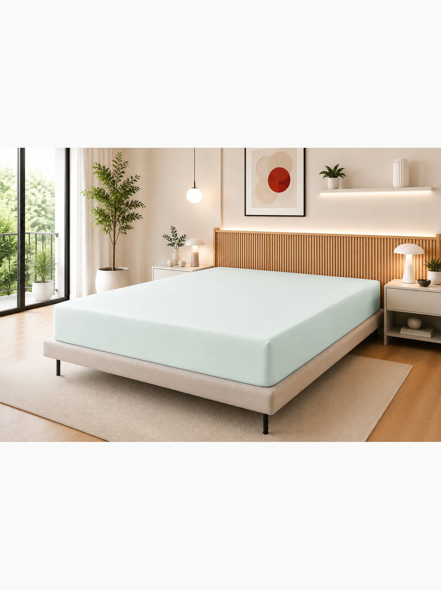 Drap housse – 100% coton 57 fils/cm² - Menthe