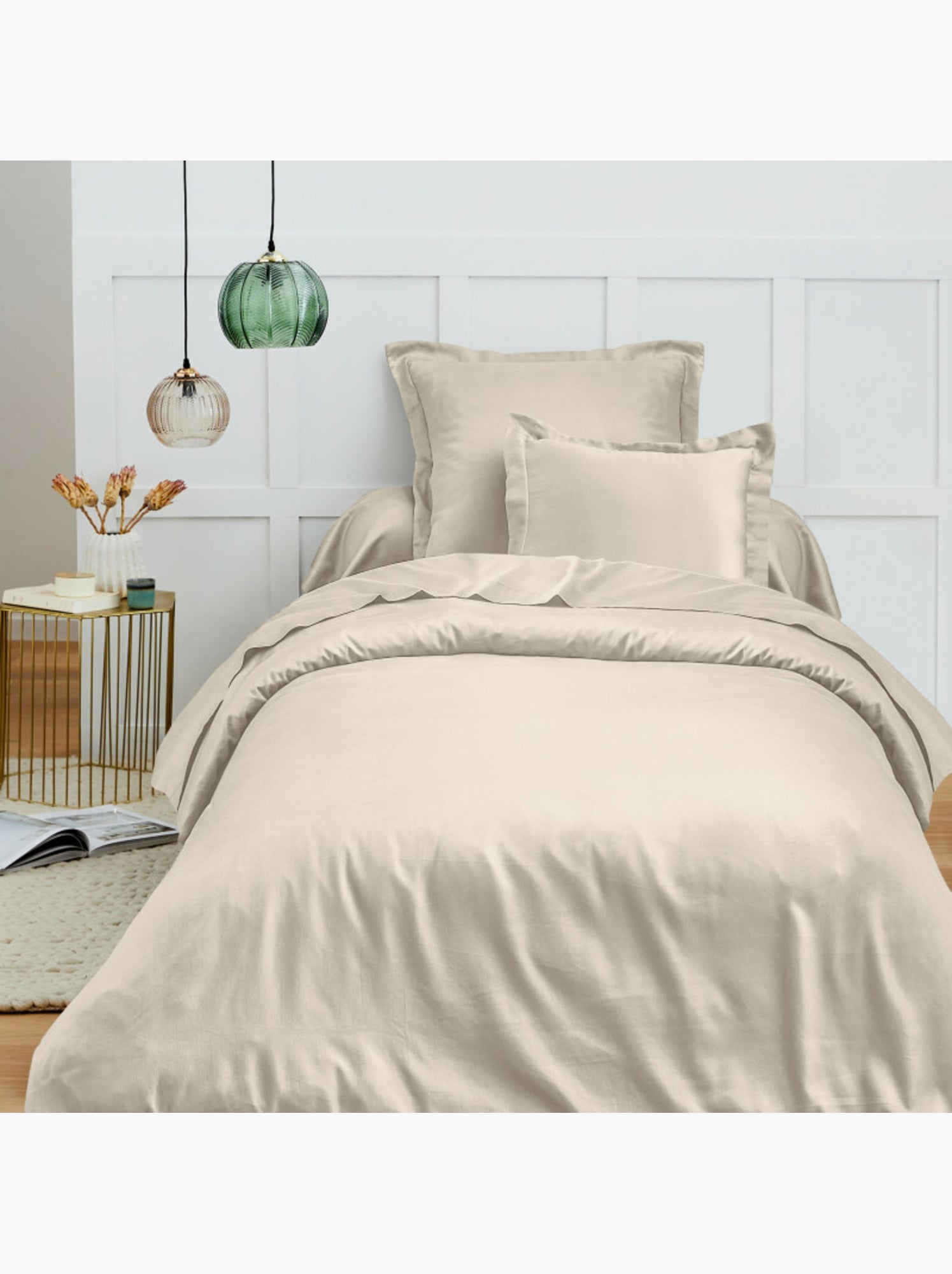 Drap housse – 100% coton 57 fils/cm² - Sable