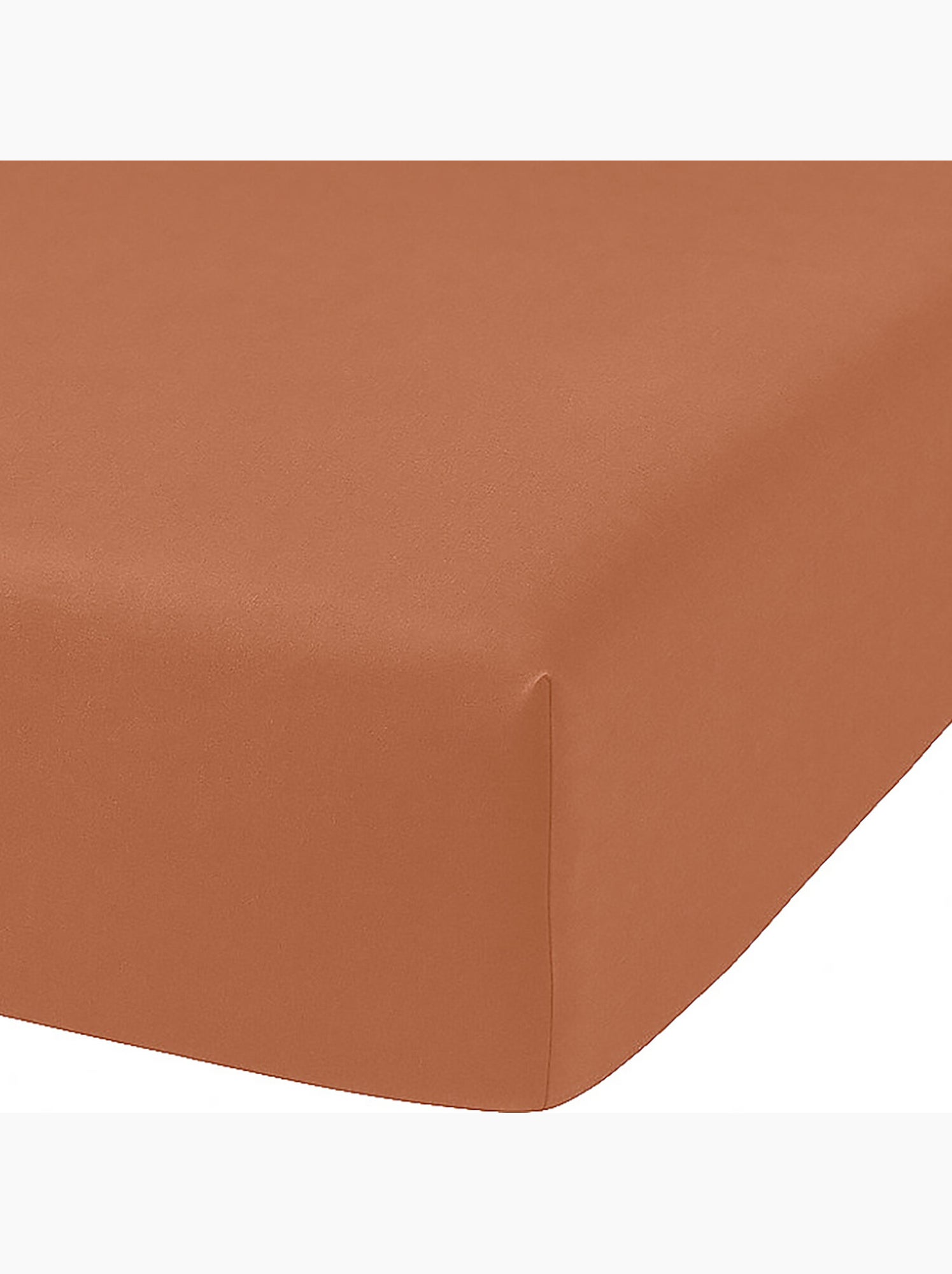 Drap housse 100 % percale de coton mura - Terracotta