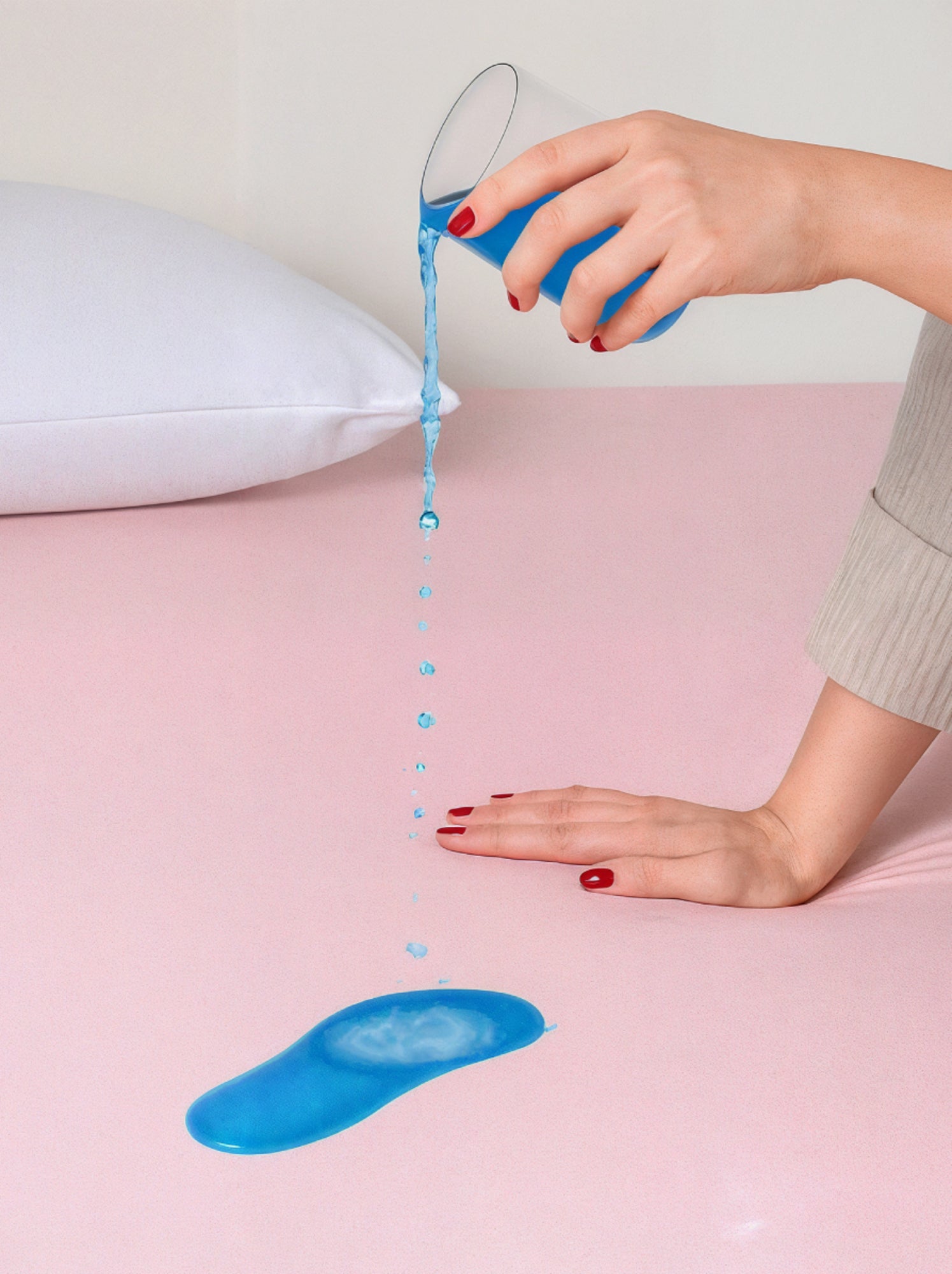 Drap Housse 2 en 1 - Alèse Imperméable intégrée - Coloris Poudre - DODO - Rose clair