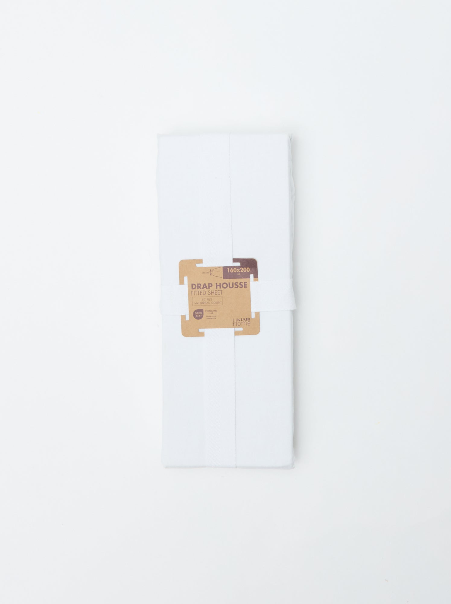 Drap housse 2 personnes 160 x 200cm en coton - Blanc