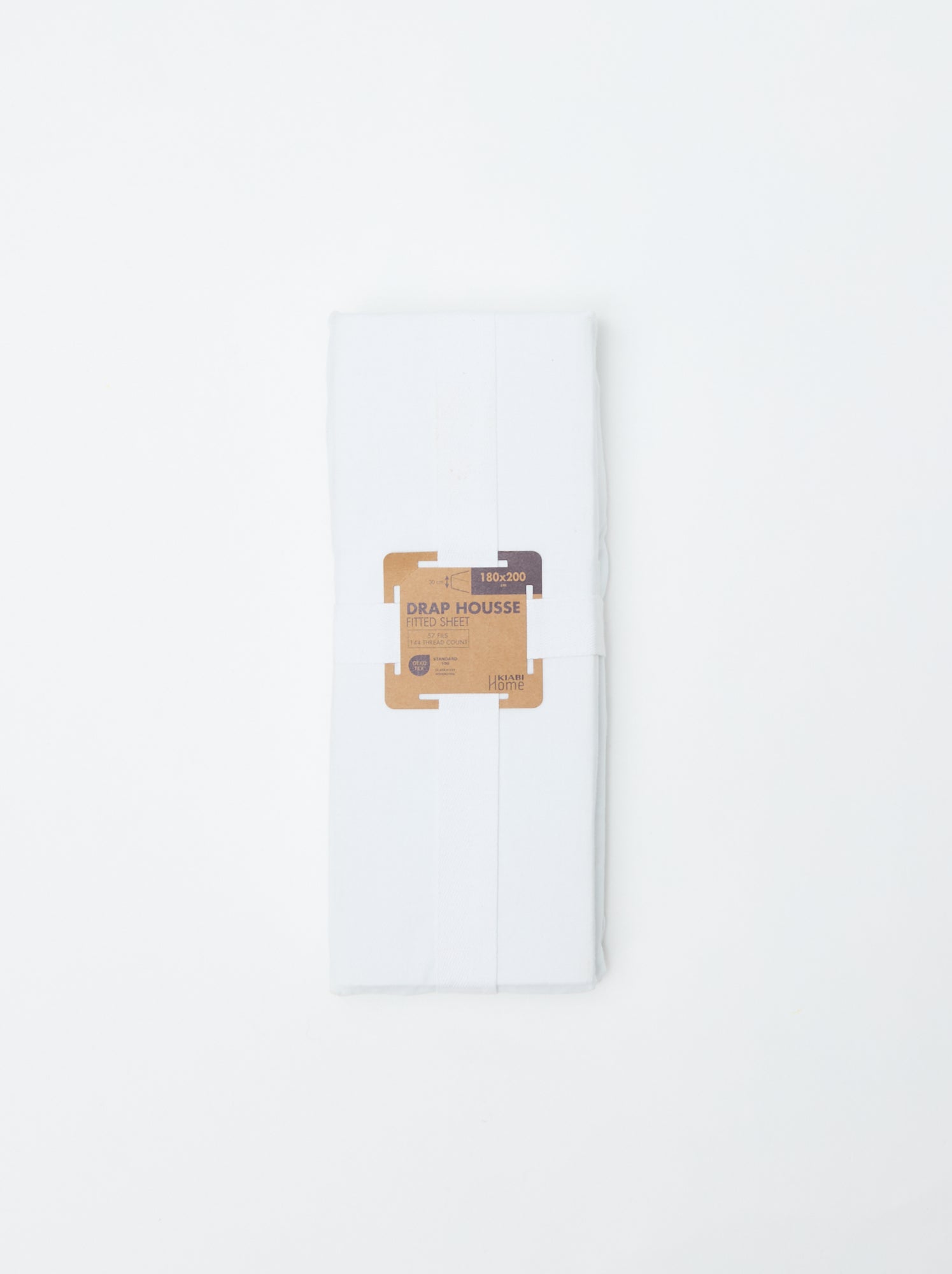 Drap housse 2 personnes 180 x 200 cm en coton - Blanc