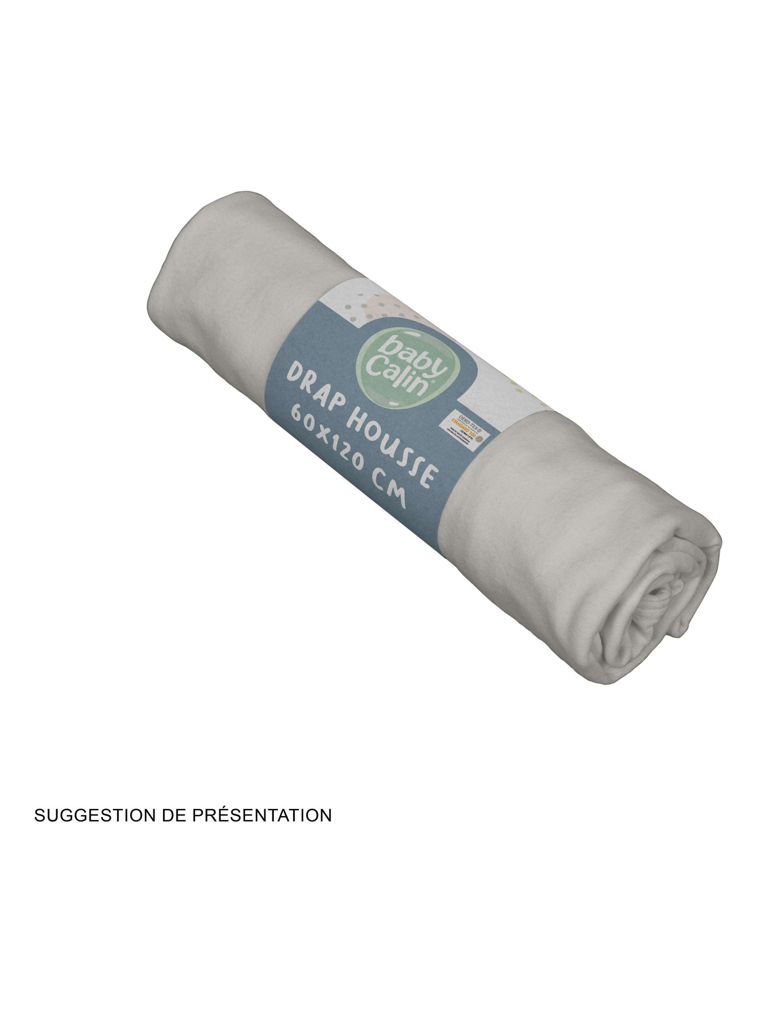 Drap housse bébé uni en coton doux - Gris