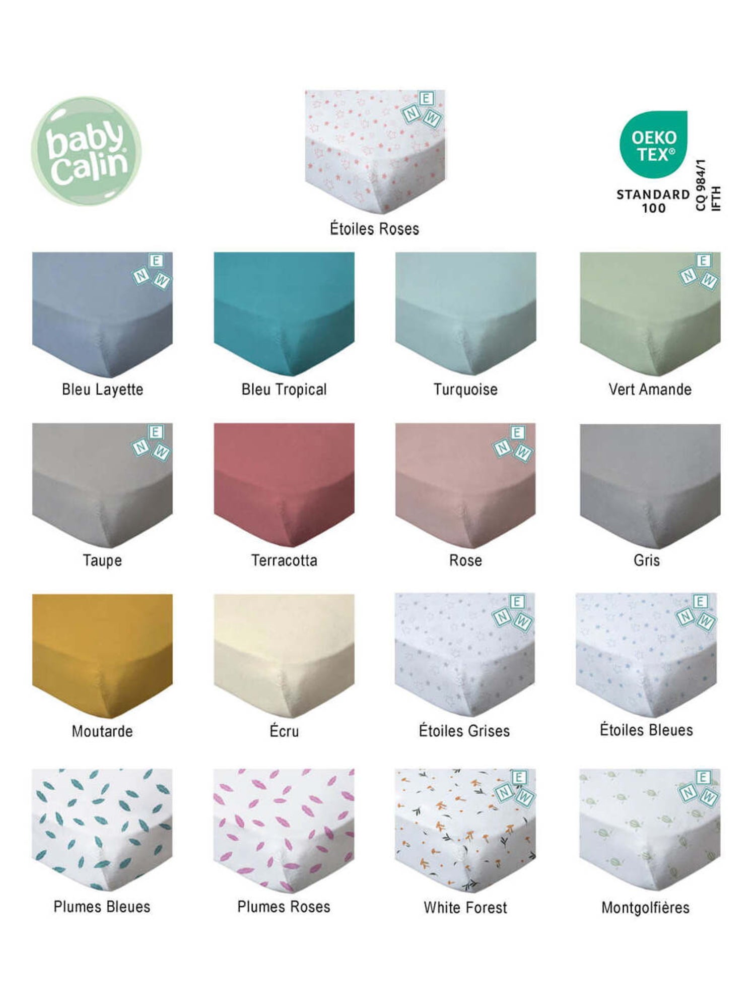 Drap housse bébé uni en coton doux - Gris