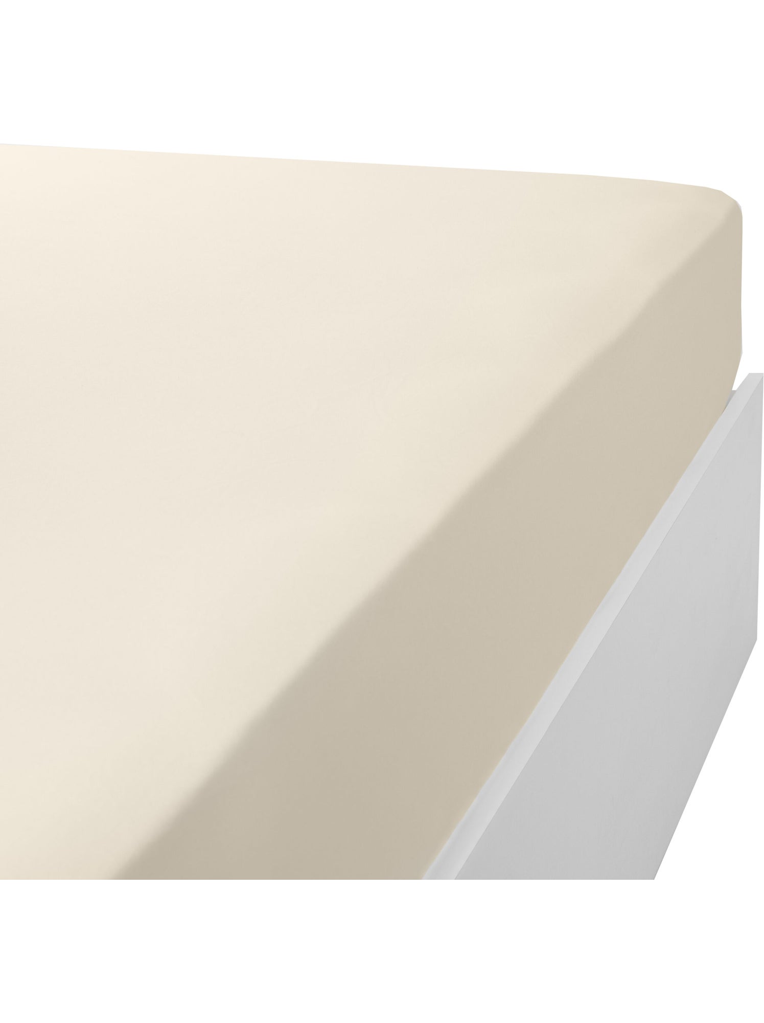 Drap housse coton 120 fils jersey extensible DOUCEUR - Ivoire