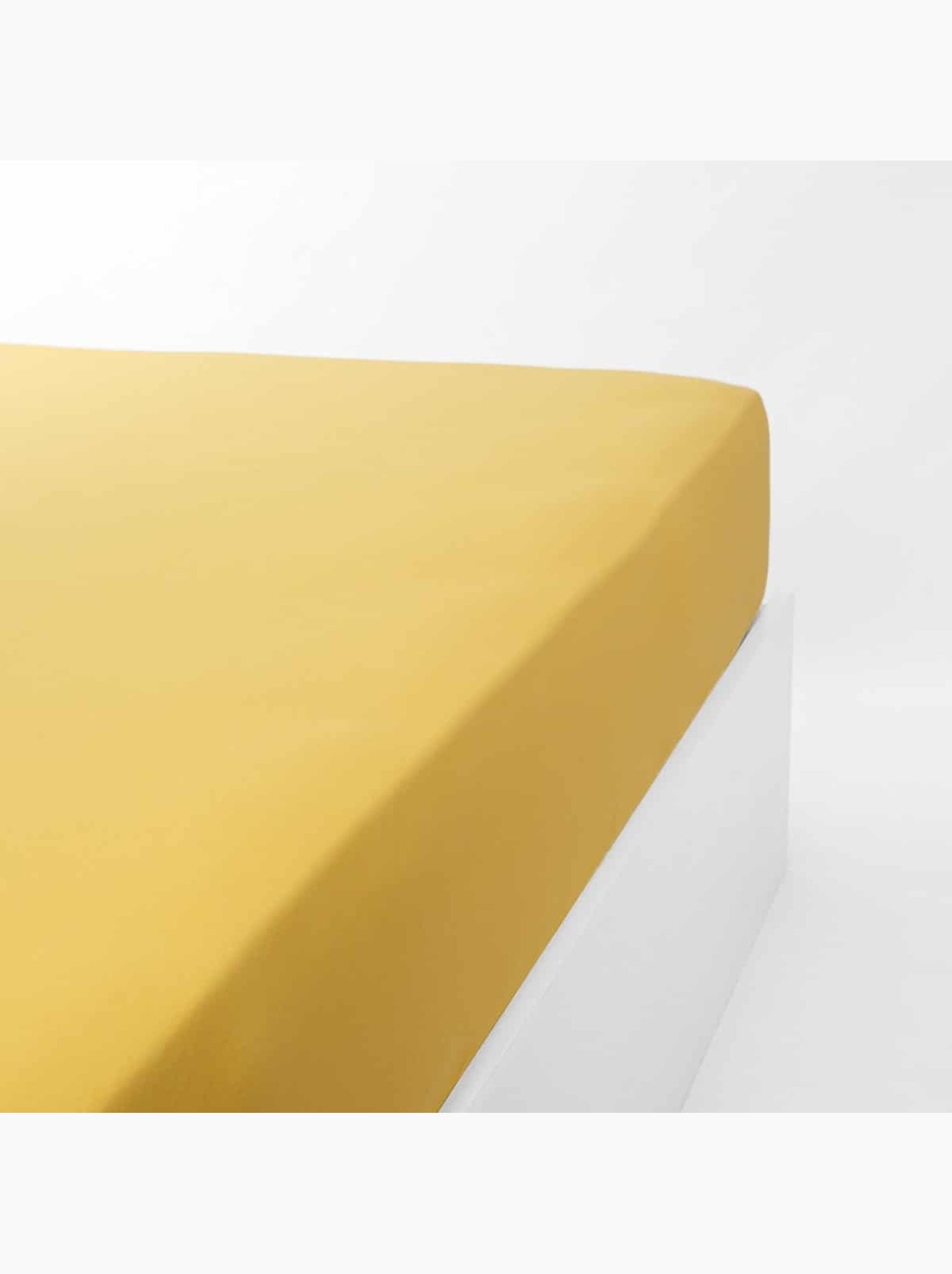 Drap housse coton 120 fils jersey extensible DOUCEUR - Jaune