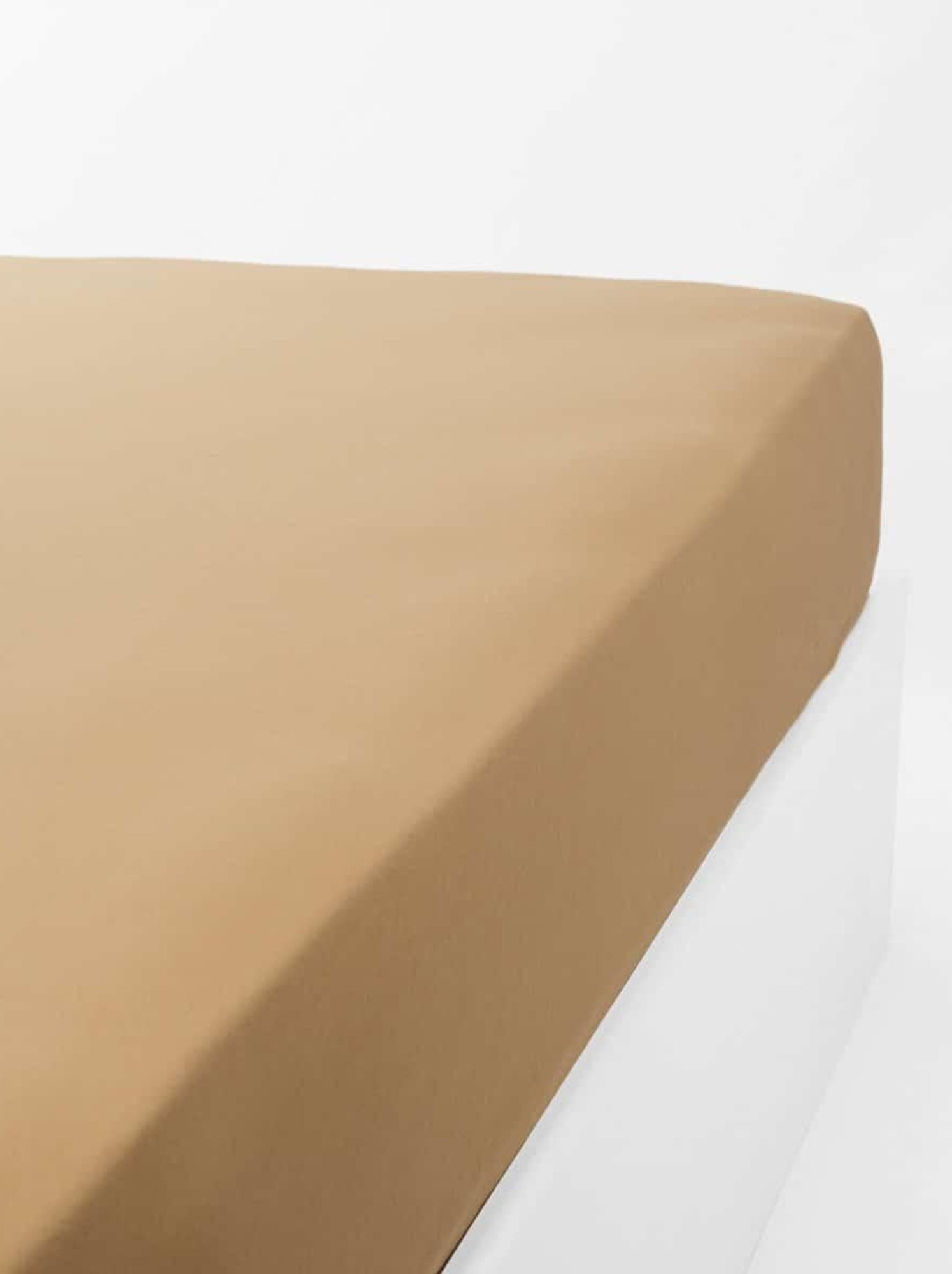 Drap housse coton 120 fils jersey extensible DOUCEUR - Marron caramel