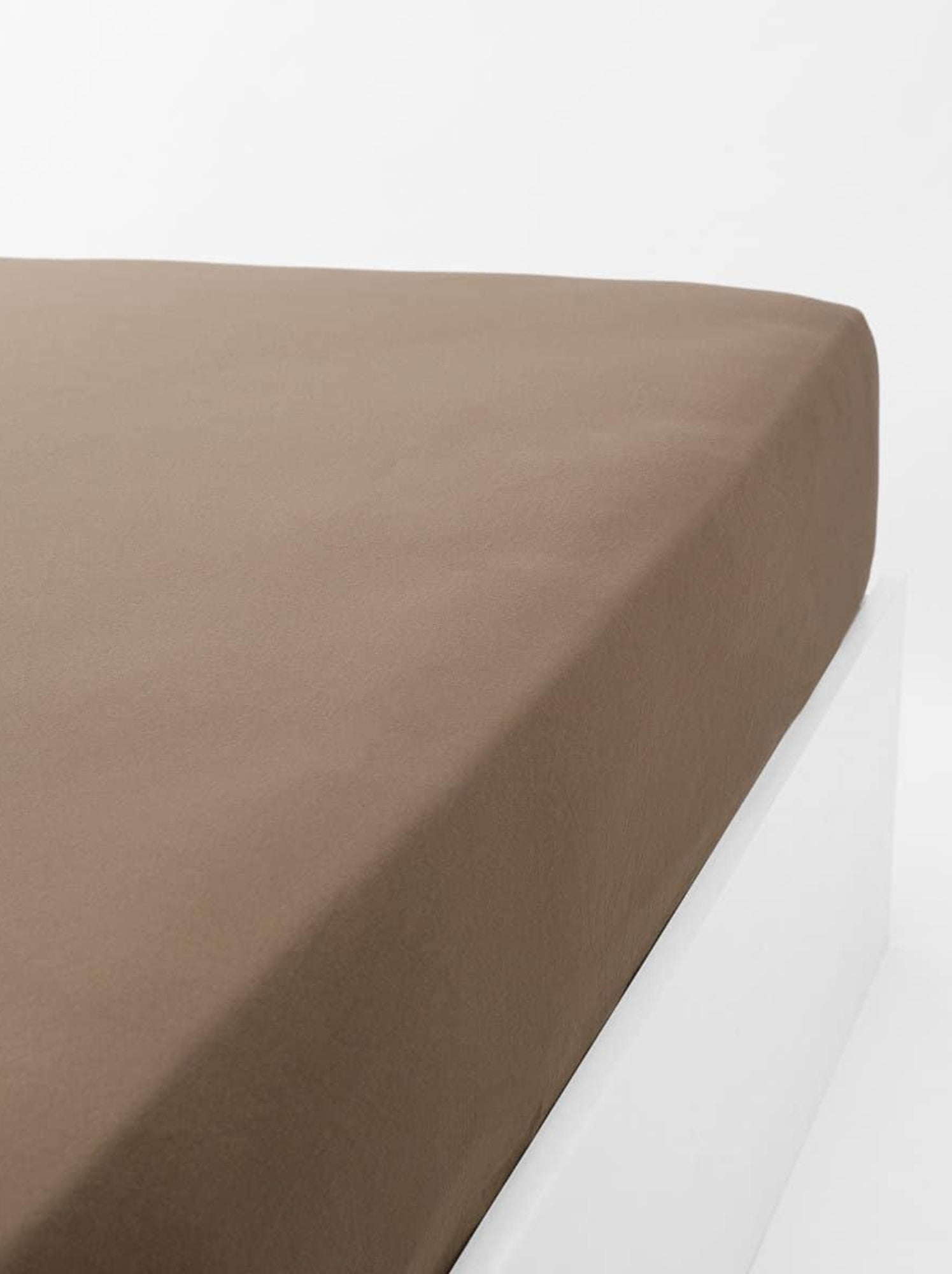 Drap housse coton 120 fils jersey extensible DOUCEUR - Marron