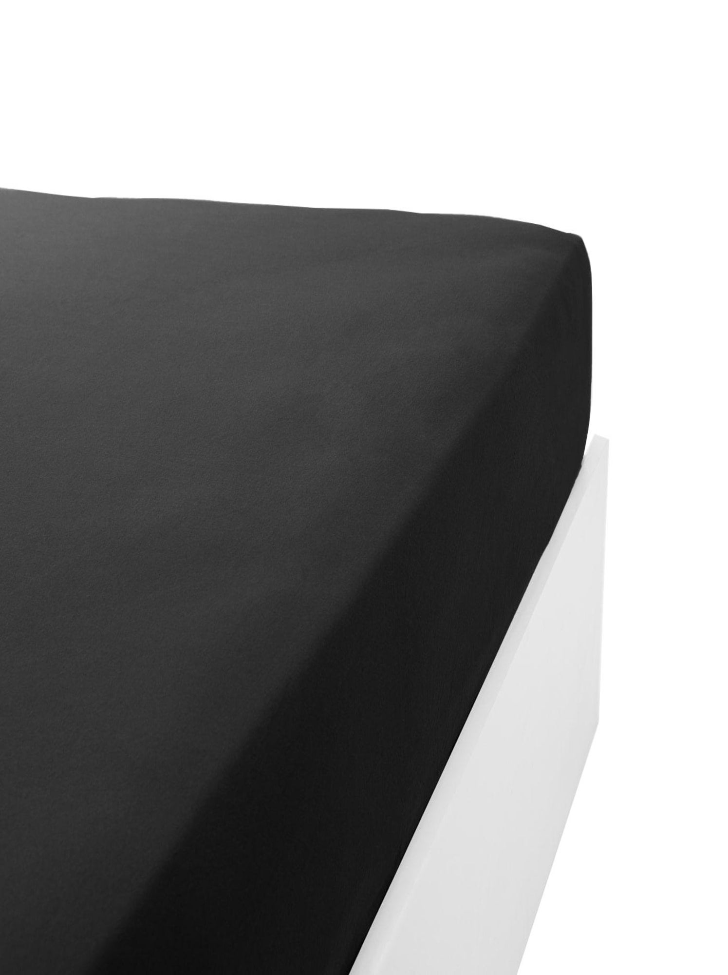 Drap housse coton 120 fils jersey extensible DOUCEUR - Noir Noir
