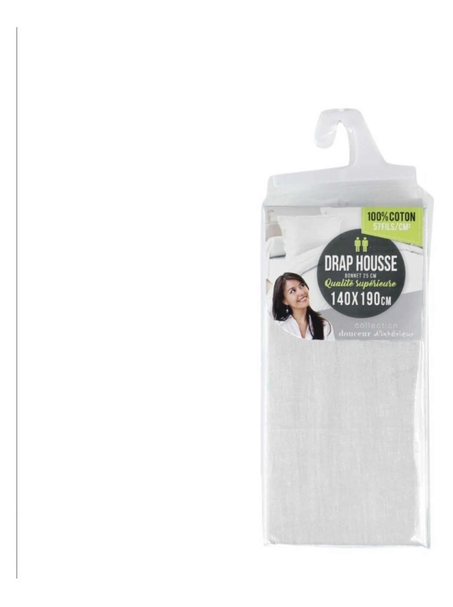 Drap housse coton lina douceur d'intérieur - Blanc