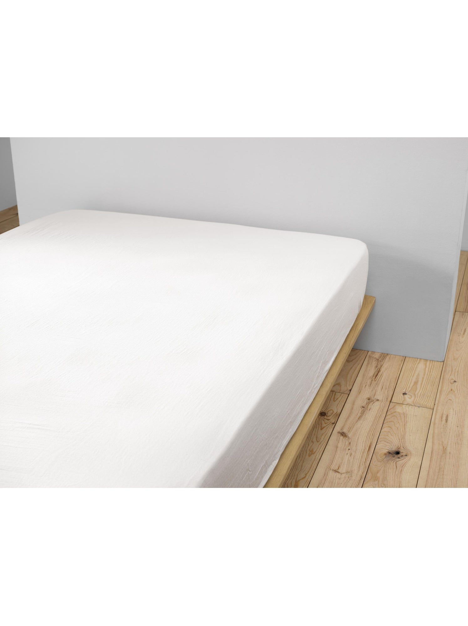 Drap-housse – double gaze de coton 125 g/m² – bonnet 30 cm - gaïa - Blanc
