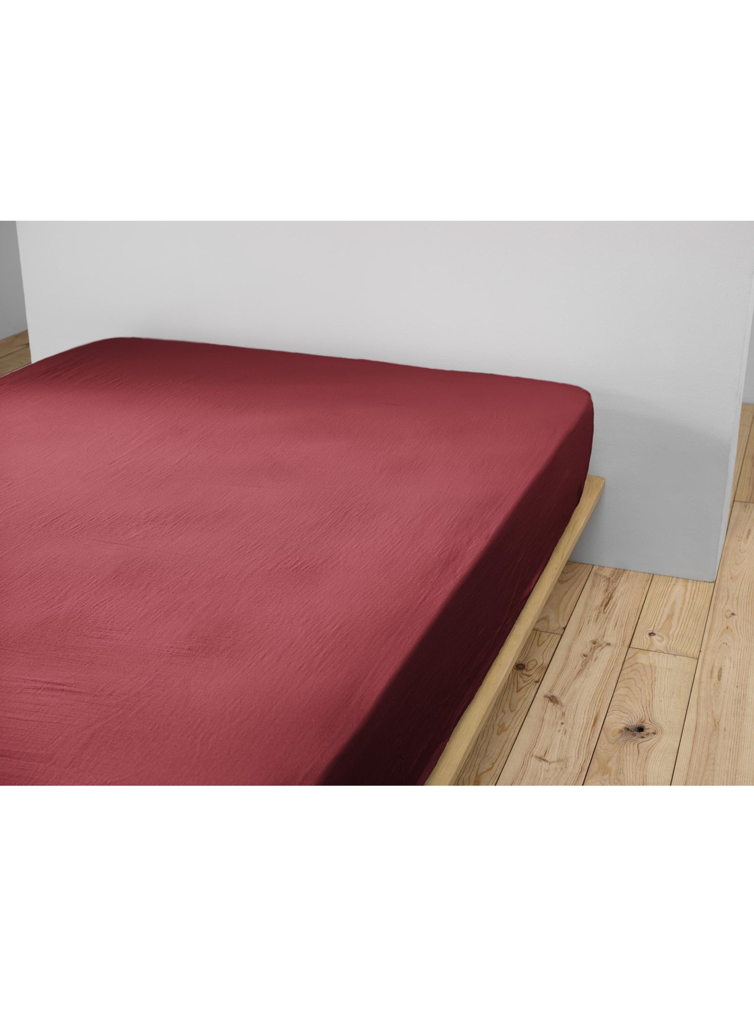 Drap-housse – double gaze de coton 125 g/m² – bonnet 30 cm - gaïa - Bordeaux